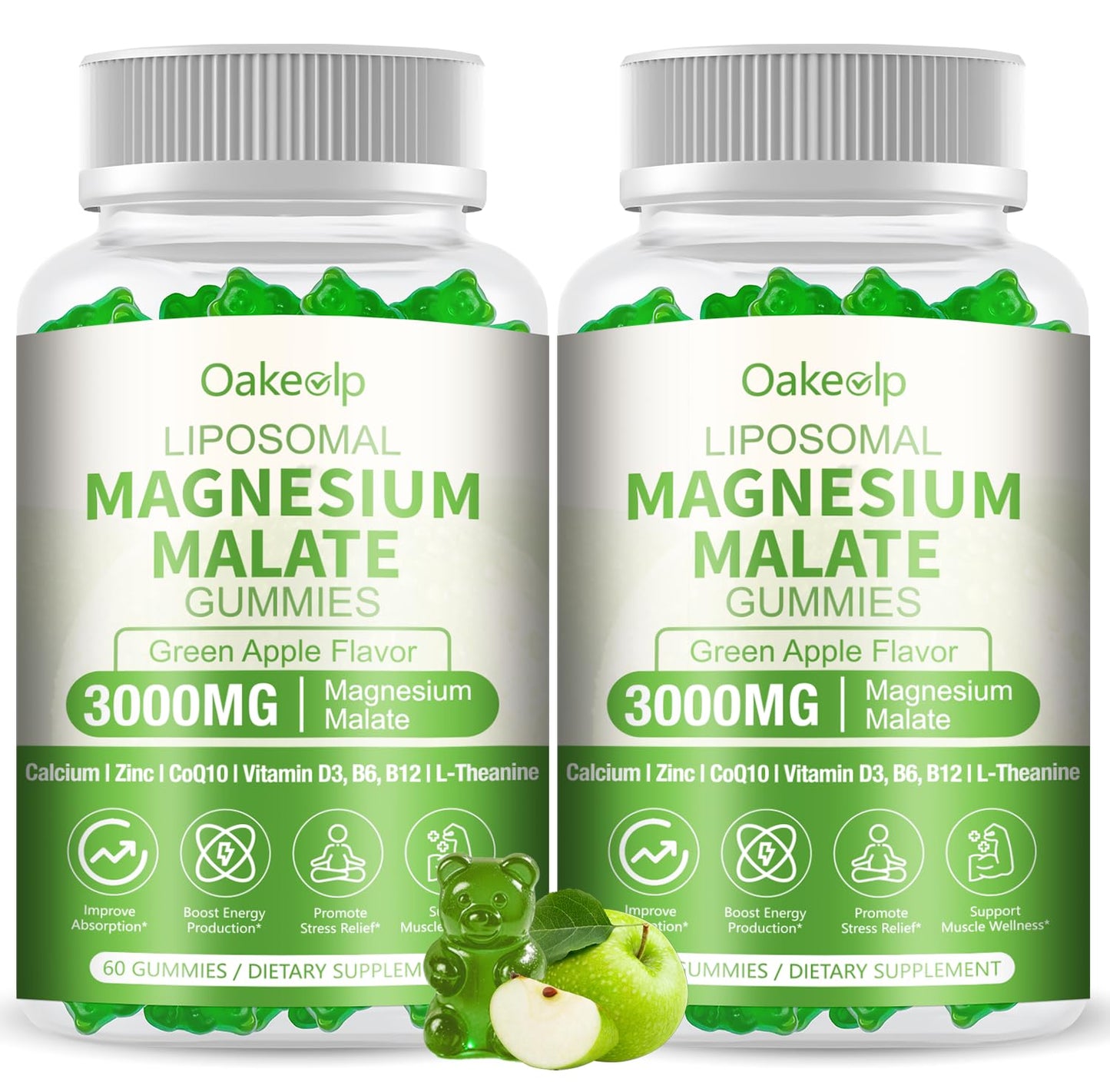 Oakevlp Liposomal Magnesium Malate Gummies, 120 Count