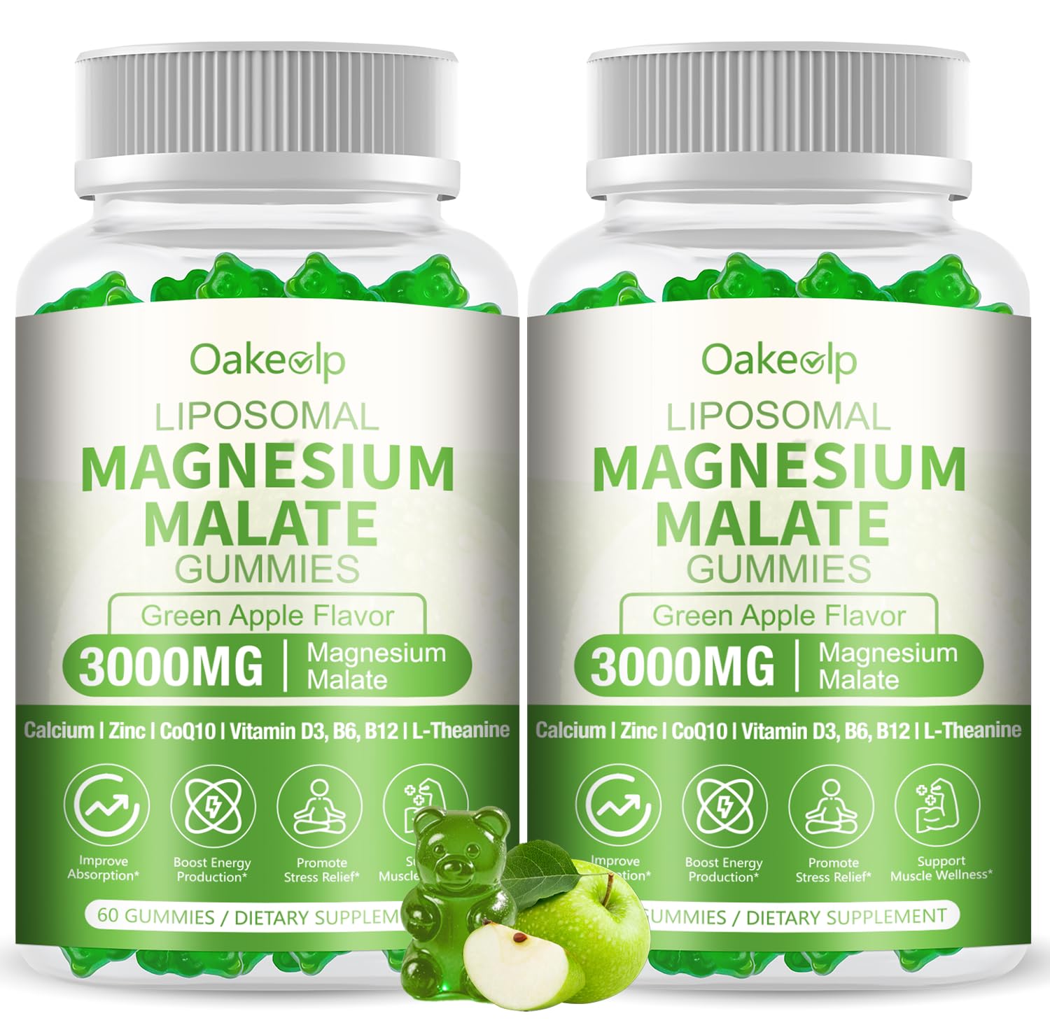 Oakevlp Liposomal Magnesium Malate Gummies, 120 Count