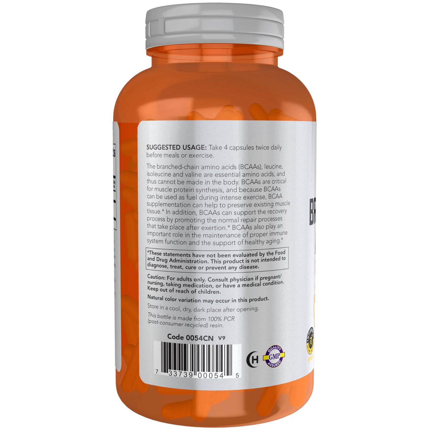 NOW Foods Branched-Chain Amino Acids with Leucine, Isoleucine and Valine, Veg Capsules, 240 Count