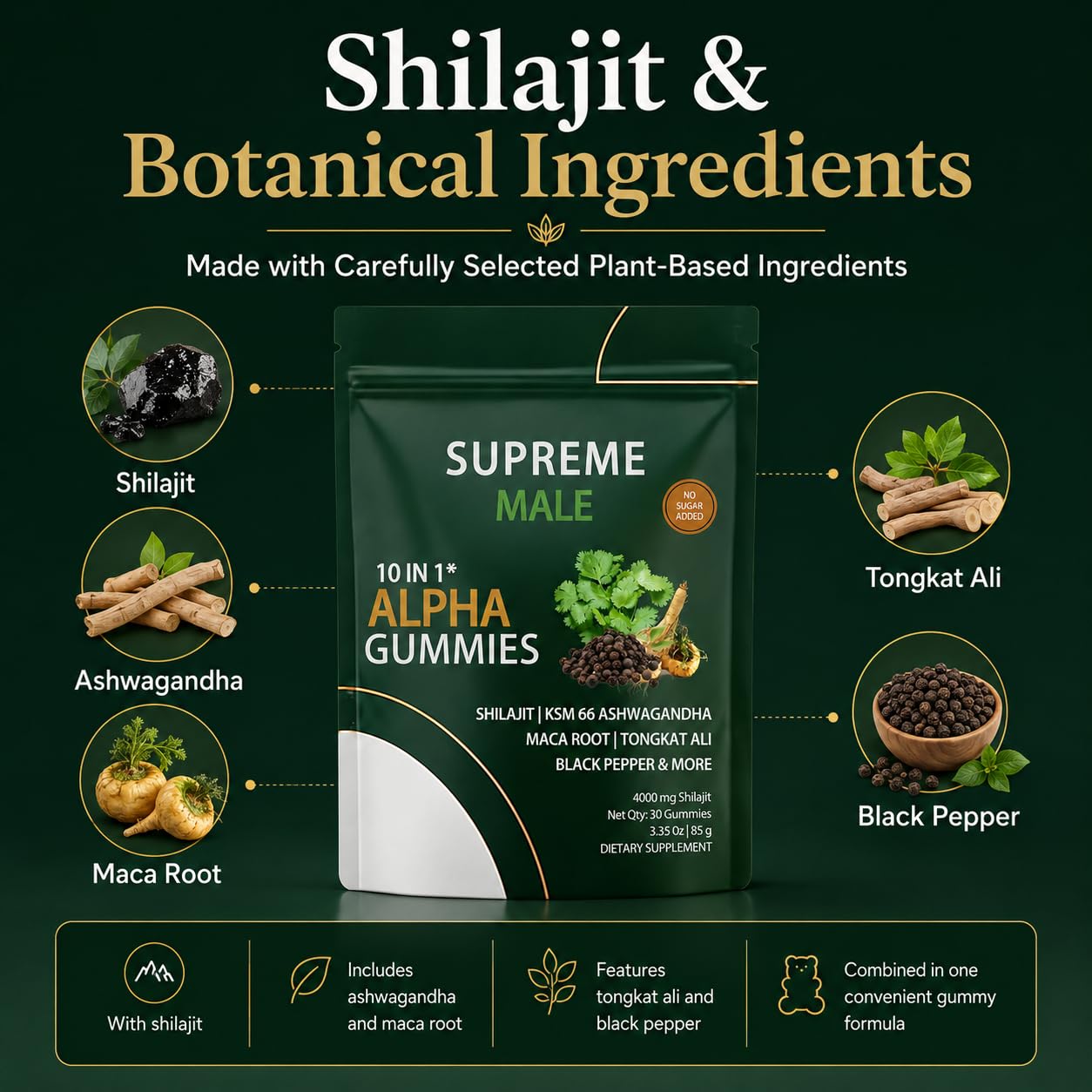 SUPREME MALE Alpha Gummies 30 Count