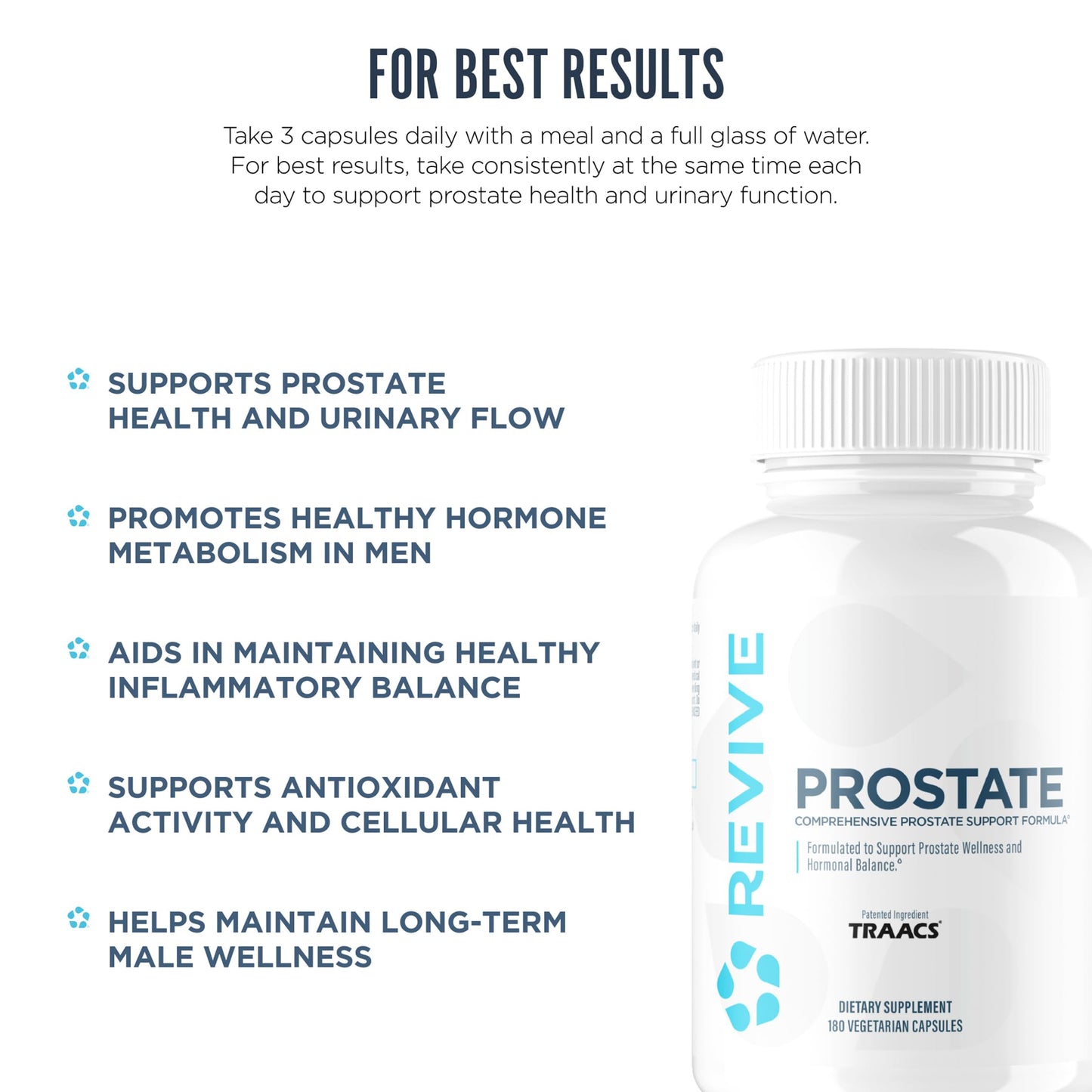 Revive Prostate Supplements for Men Capsules 180 Count