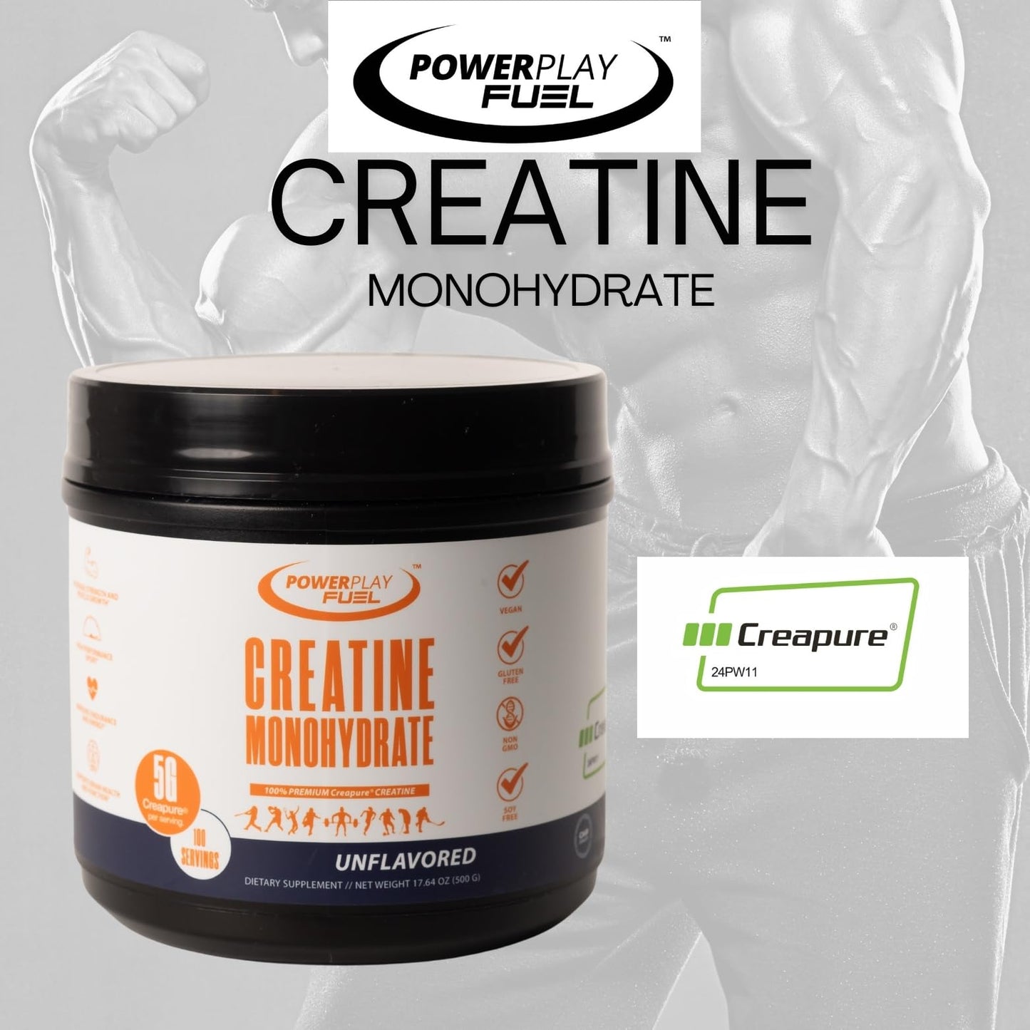 POWER PLAY FUEL Creatine Monohydrate Powder 100 Servings