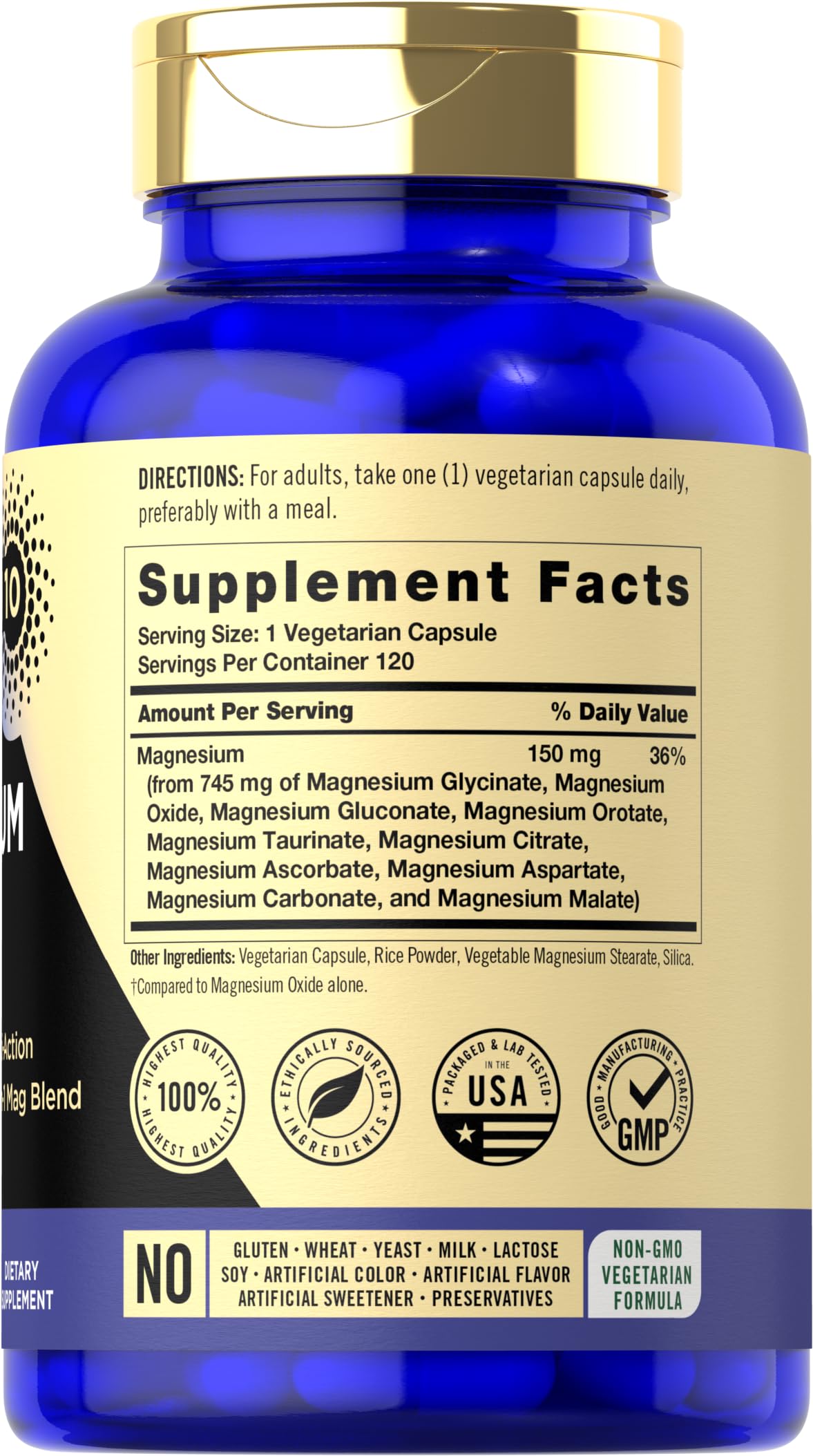 Magfusion-10 Magnesium Complex Supplement 745mg, 120 Capsules