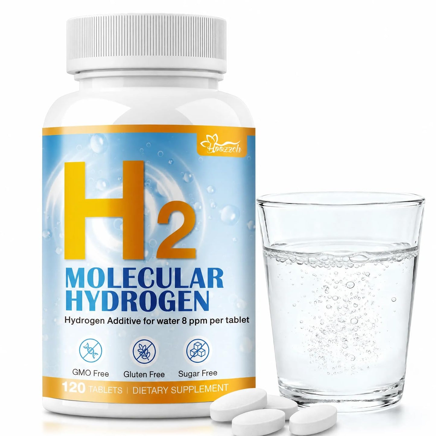 Hoozzch Hydrogen Water Tablets, 120 Tablets