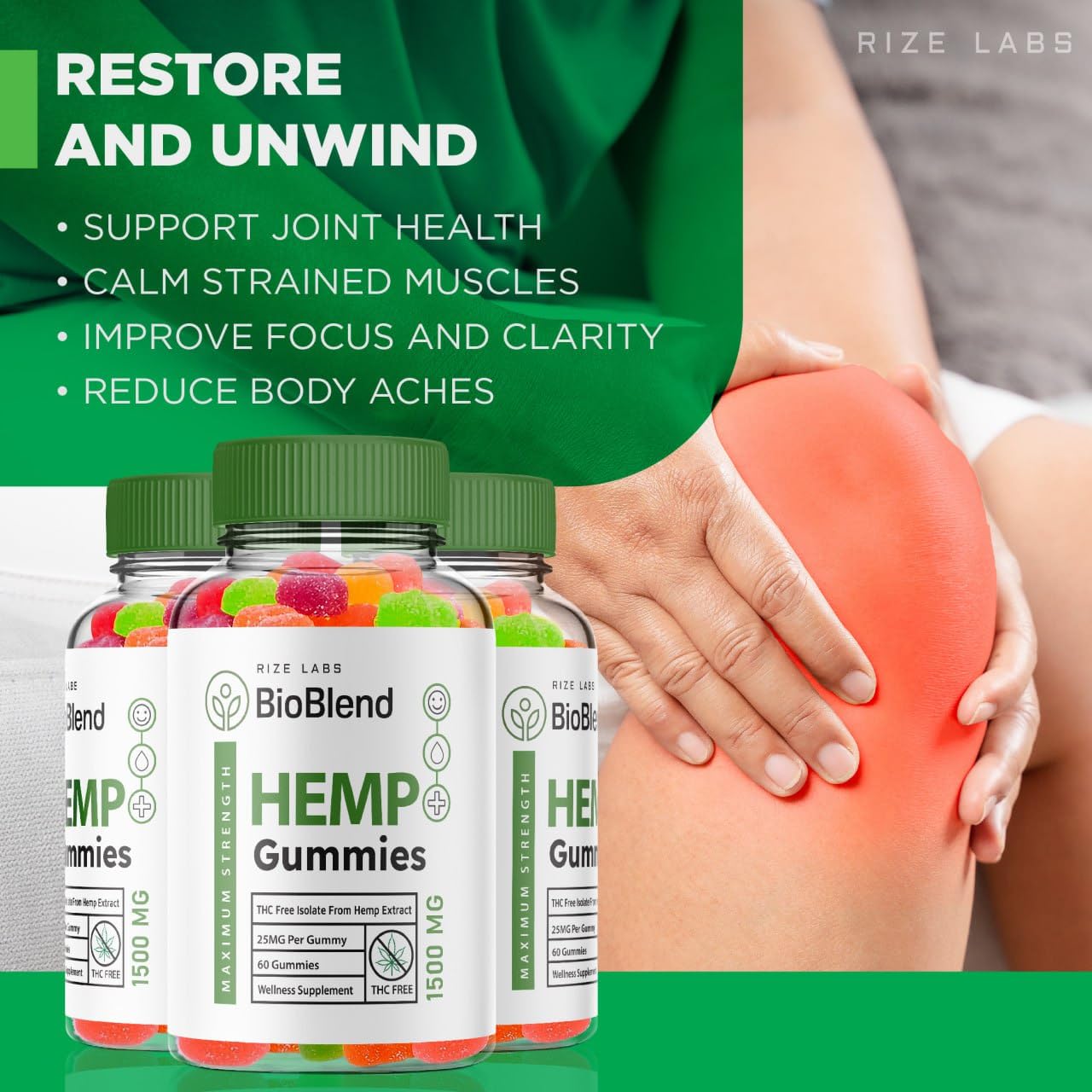 Rize Labs BioBlend Supplement for Overall Wellness and Improvement of General Health 60 Gummies