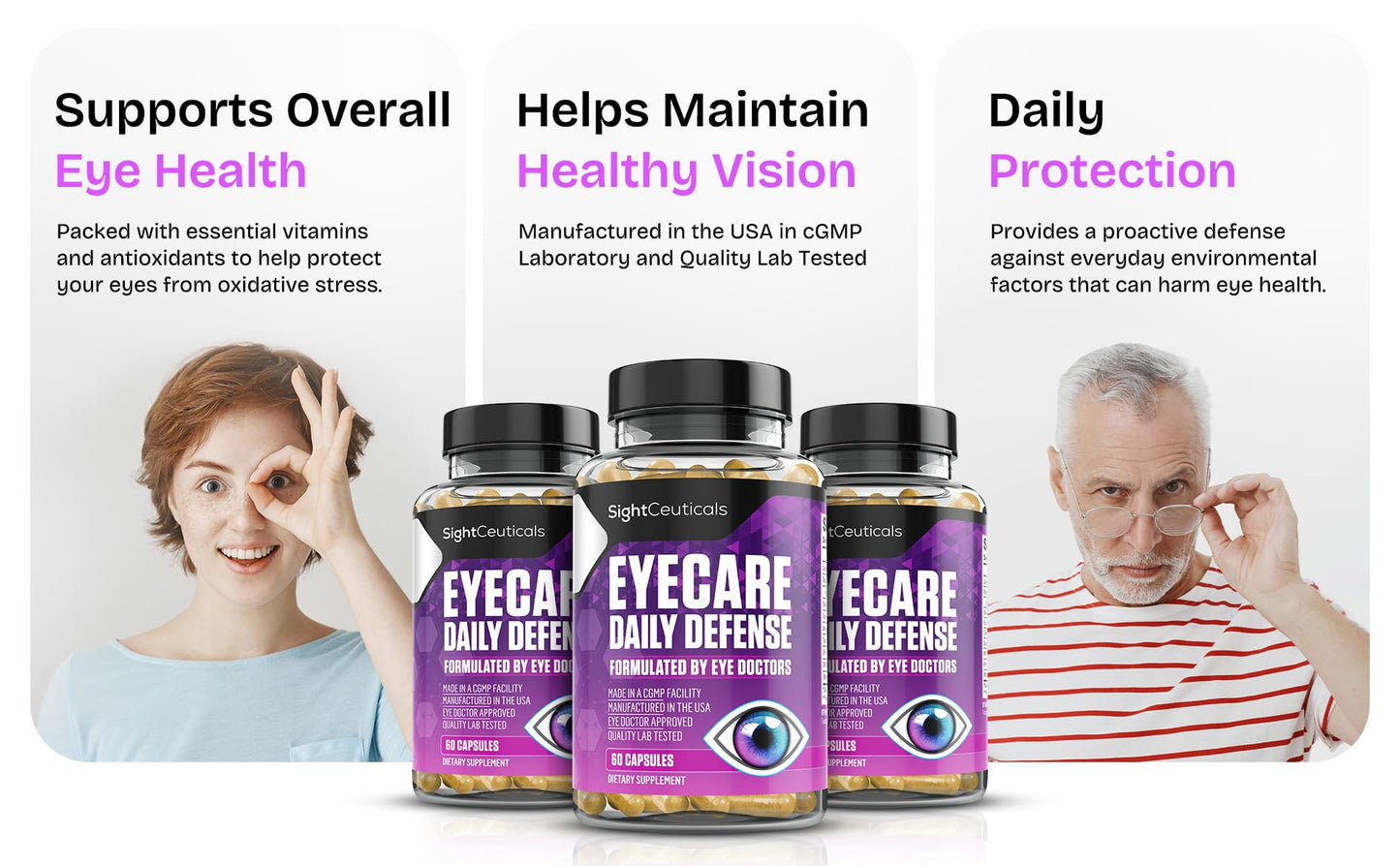 SightCeuticals Eyecare Daily Defense Eye Vitamin Capsules 60