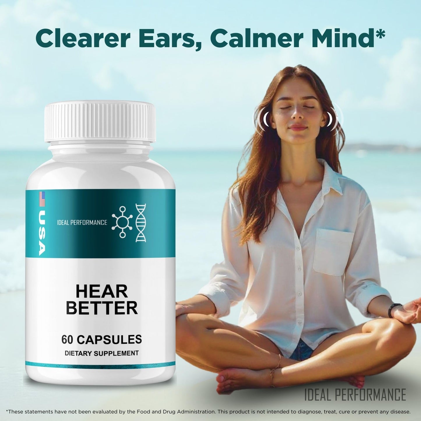 IDEAL PERFORMANCE HearBetter Tinnitus Relief Capsules, 120 Count