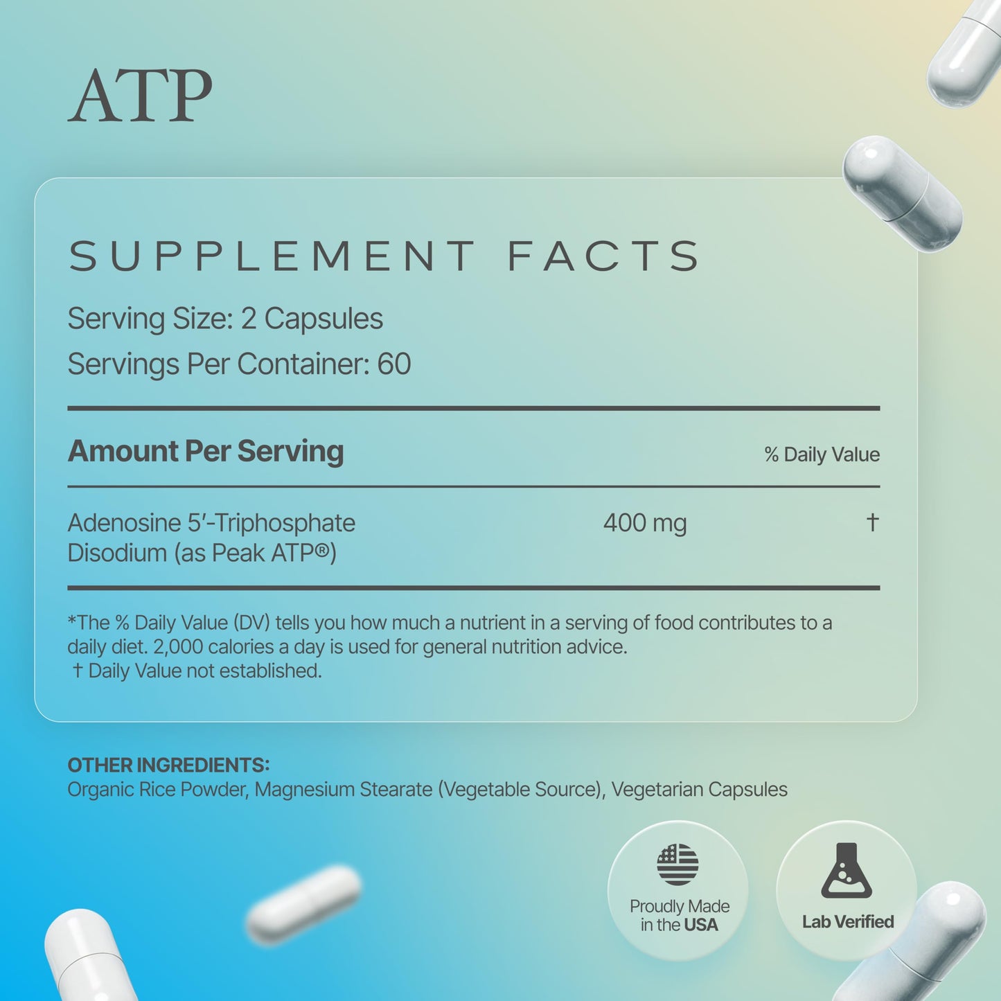 Prime Powders ATP Capsules, 120 Count