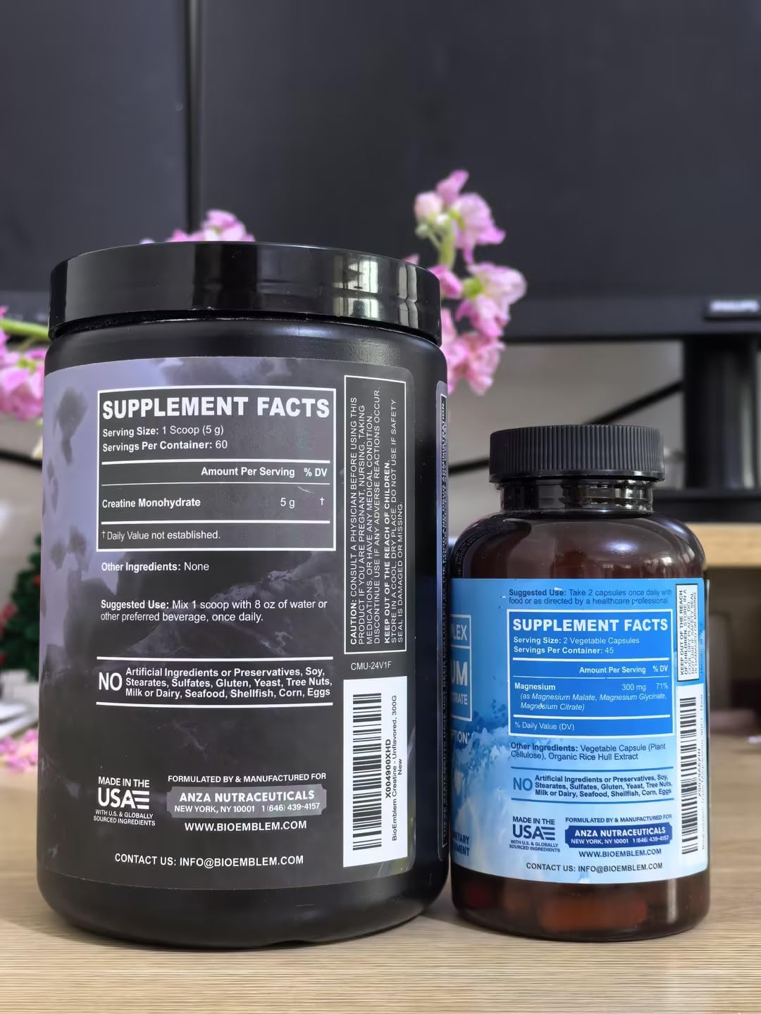 BioEmblem Triple Magnesium Complex and Creatine Monohydrate Powder 150