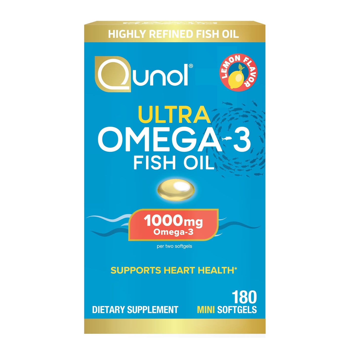 Qunol Fish Oil Omega-3 Mini Softgels 180 Count