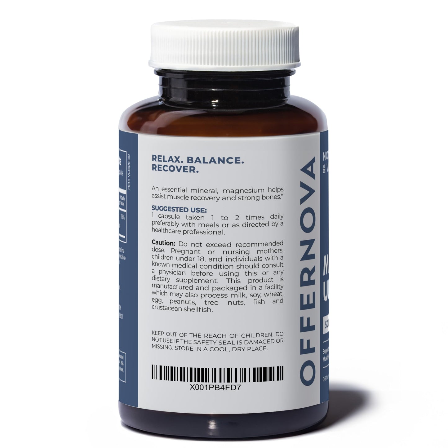 Offernova Magnesium Ultra High Absorption 500mg Vegan Magnesium Citrate & Oxide Capsule, 60 Count