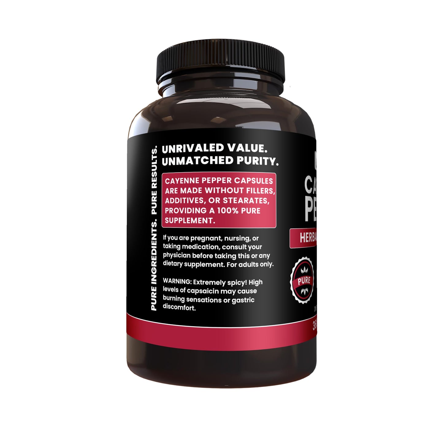 PURE ORIGINAL INGREDIENTS Cayenne Pepper Capsules 365 Count