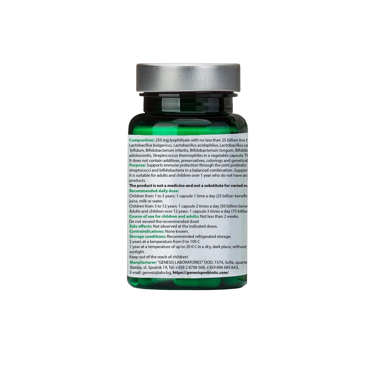 Genesis LABORATORIES Bio Probiotic Supplement Capsules, 30 Count