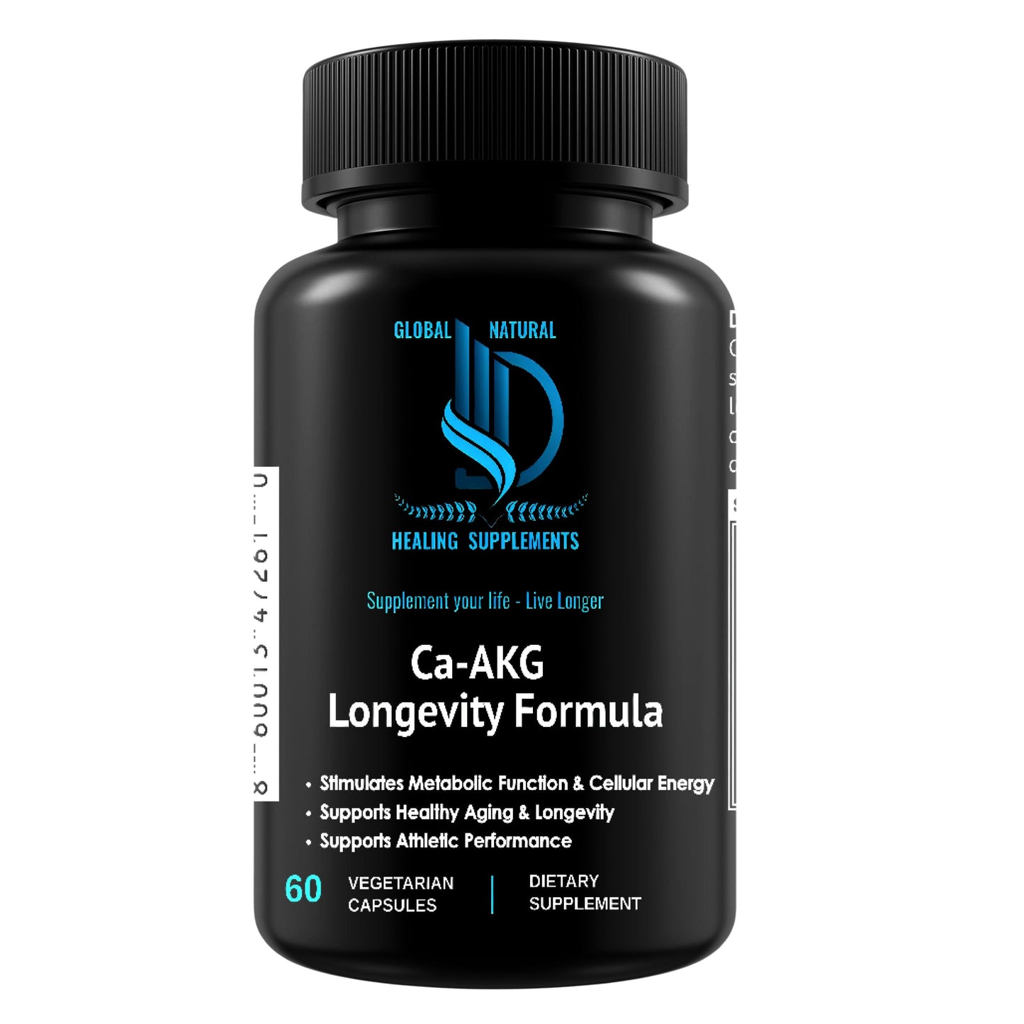 Global Natural Healing Supplements Ca-AKG Alpha Ketoglutarate 1000 mg Capsule, 60 Vegan Capsules