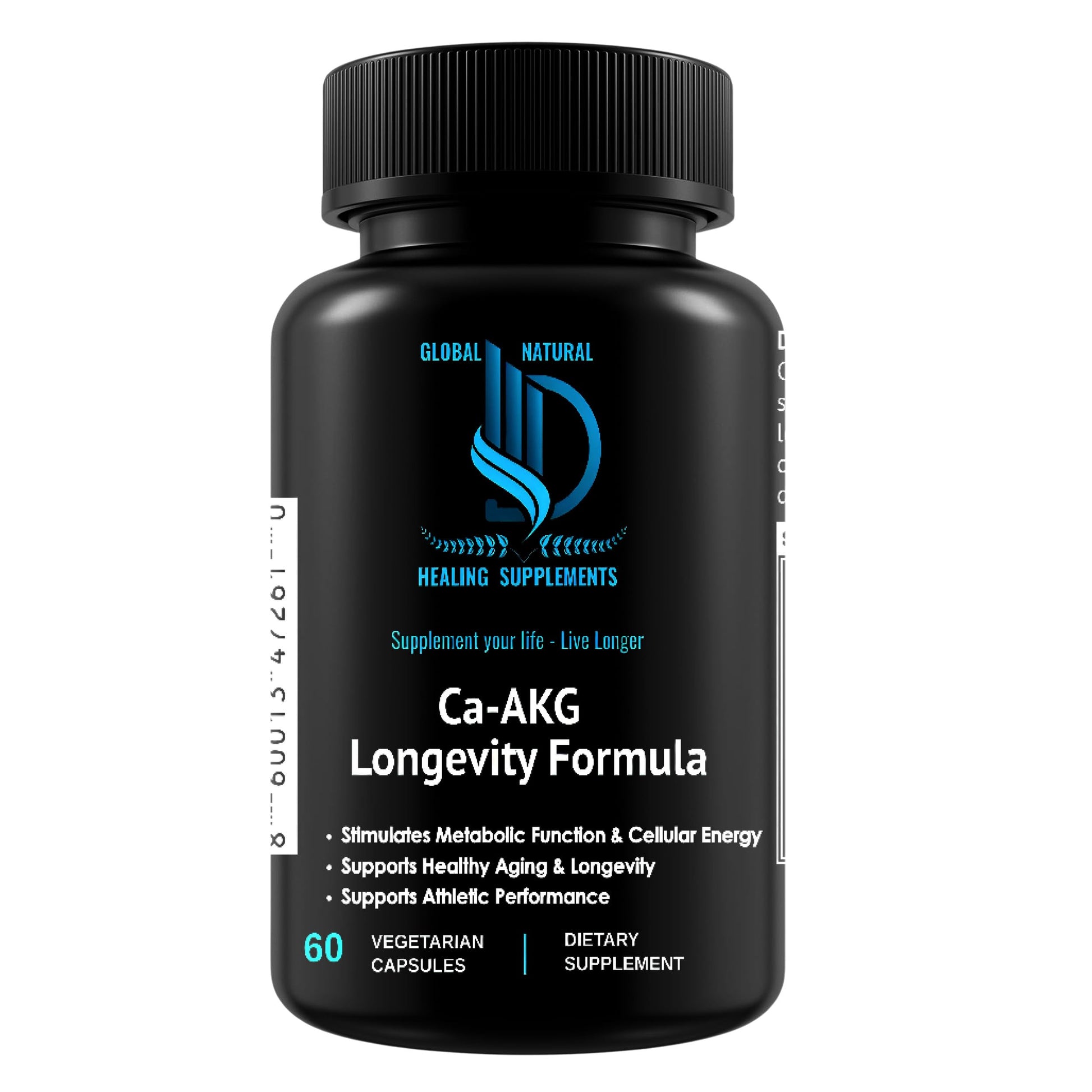 Global Natural Healing Supplements Ca-AKG Alpha Ketoglutarate 1000 mg Capsule, 60 Vegan Capsules