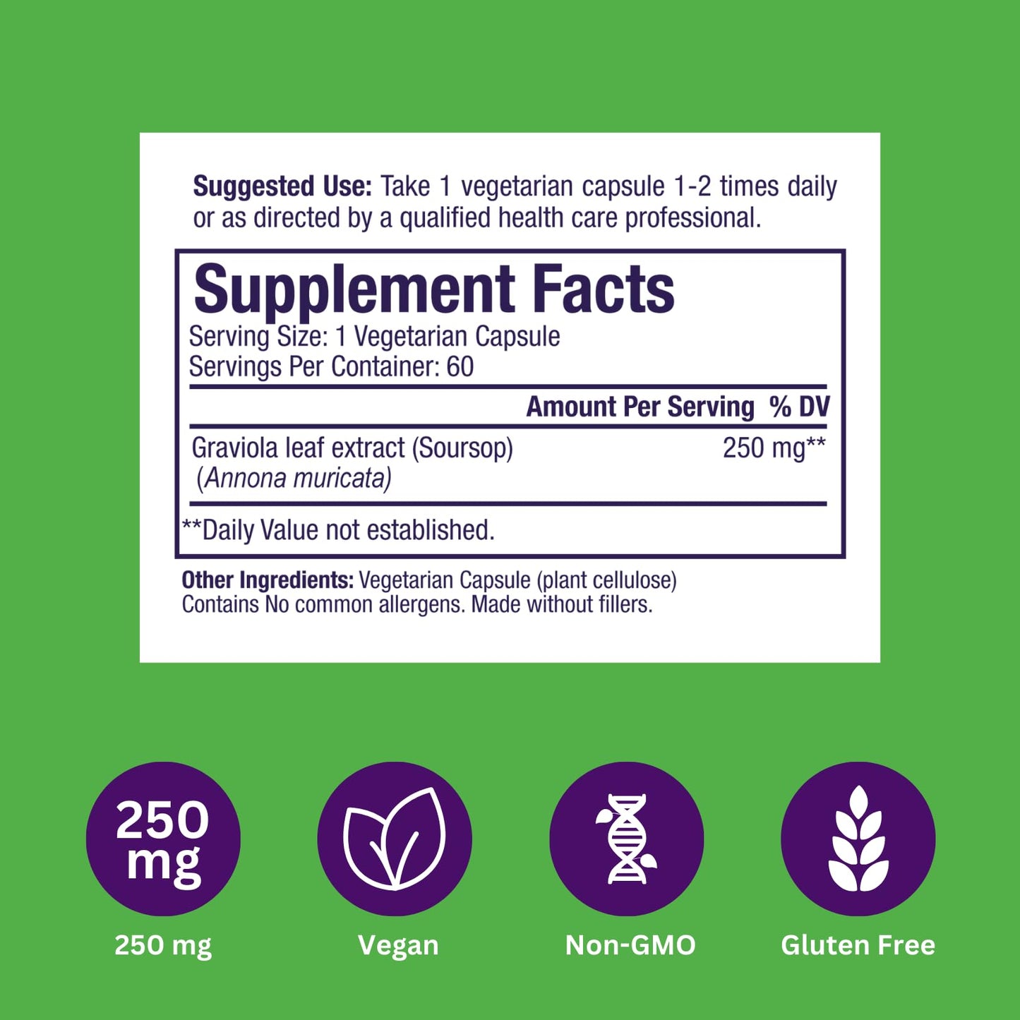 Paradise Herbs Graviola Leaf Extract Capsules, 60 Count