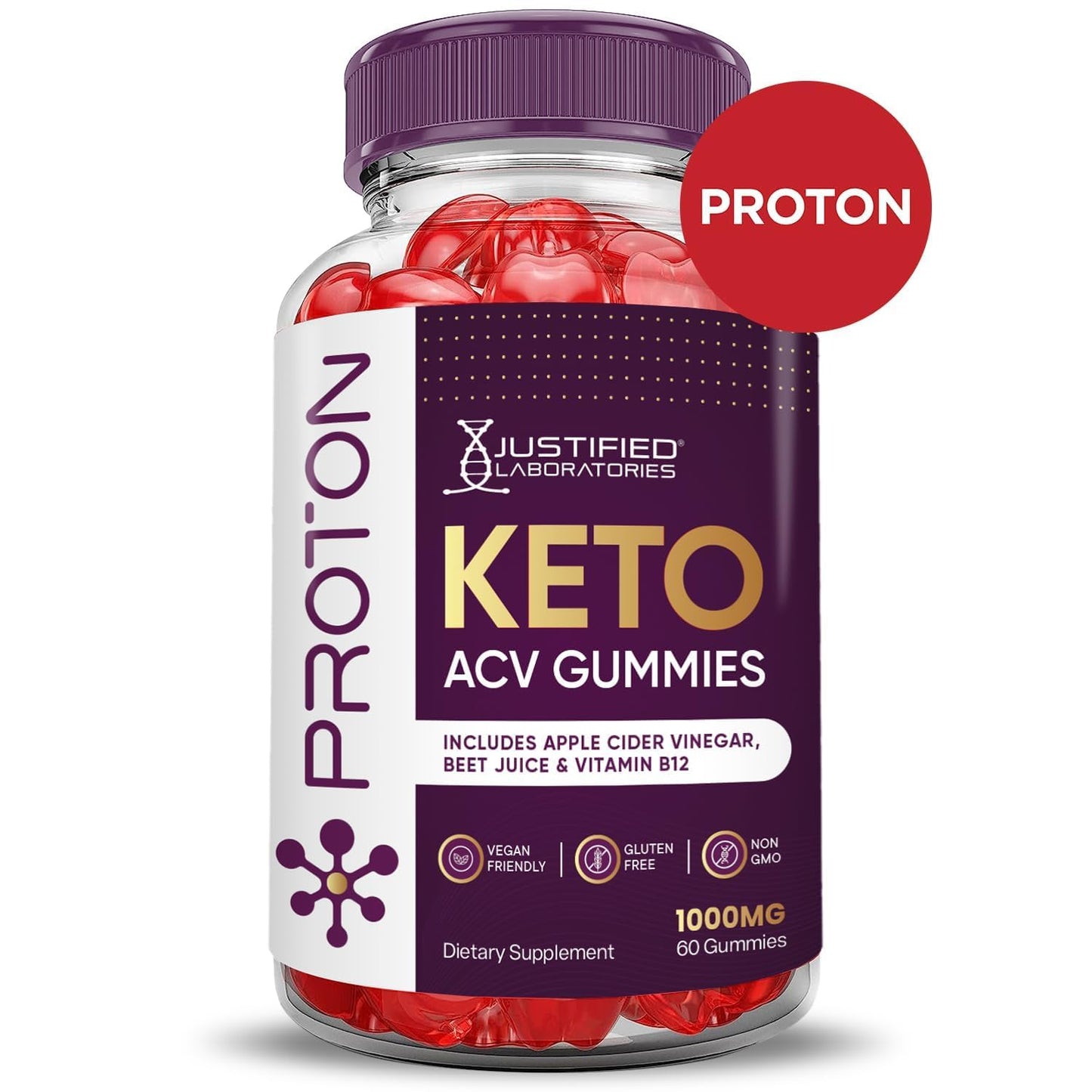 Justified Laboratories Proton Keto ACV Gummies (1000 mg) 60 Gummies