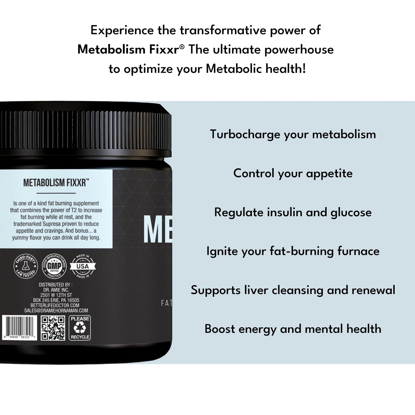 Fixxr Metabolism Support by Dr. Amie Powder 2.6 Ounce
