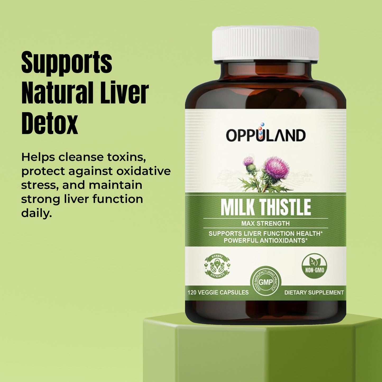 Oppuland Milk Thistle 250mg Capsules, 120 Count