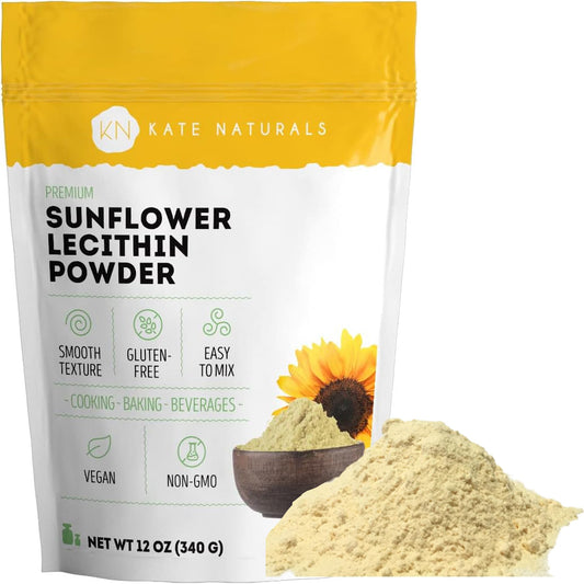 Kate Naturals Sunflower Lecithin Powder, 12 Ounce