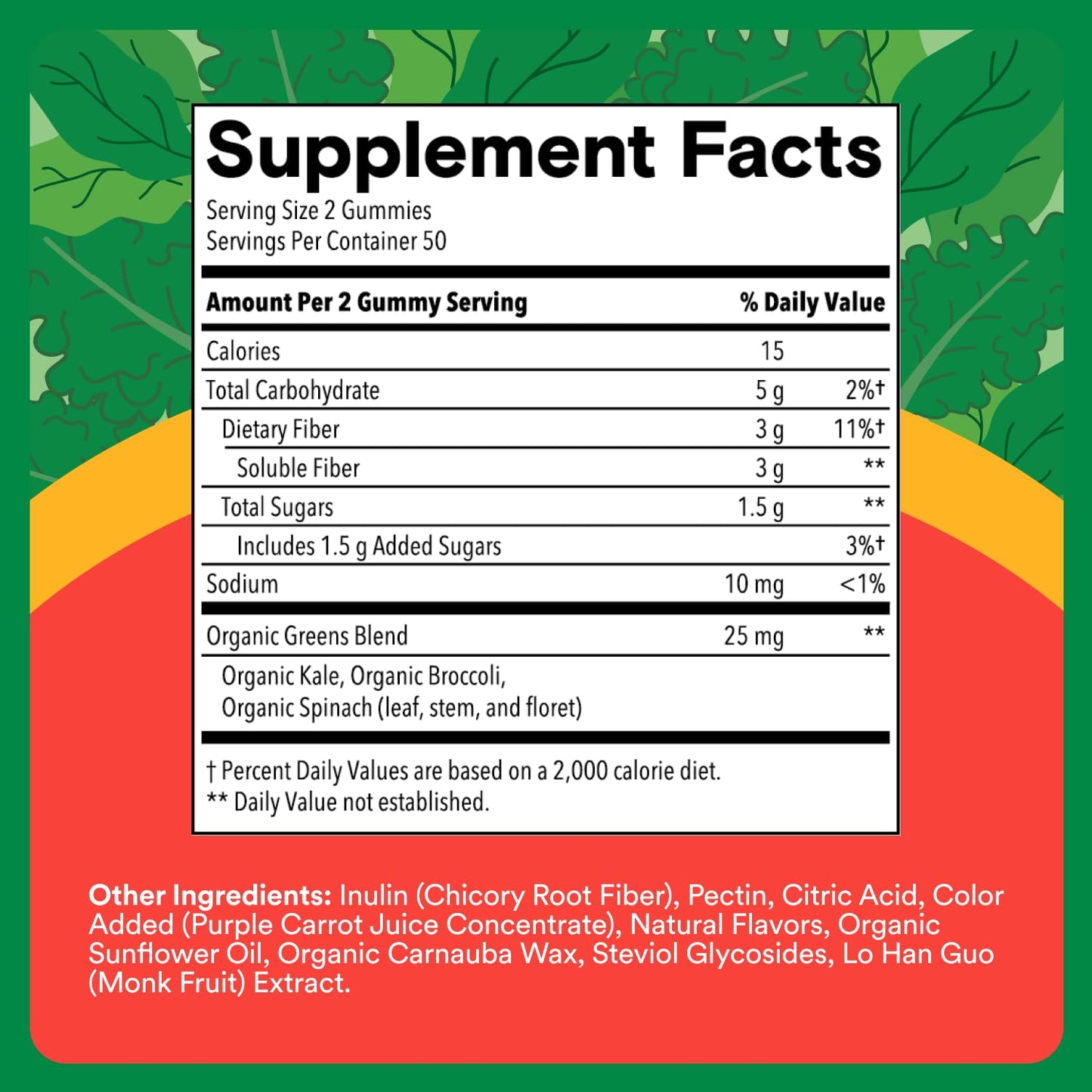 SmartyPants Kids Fiber & Veggies Prebiotic Fiber Gummies, 60 Count