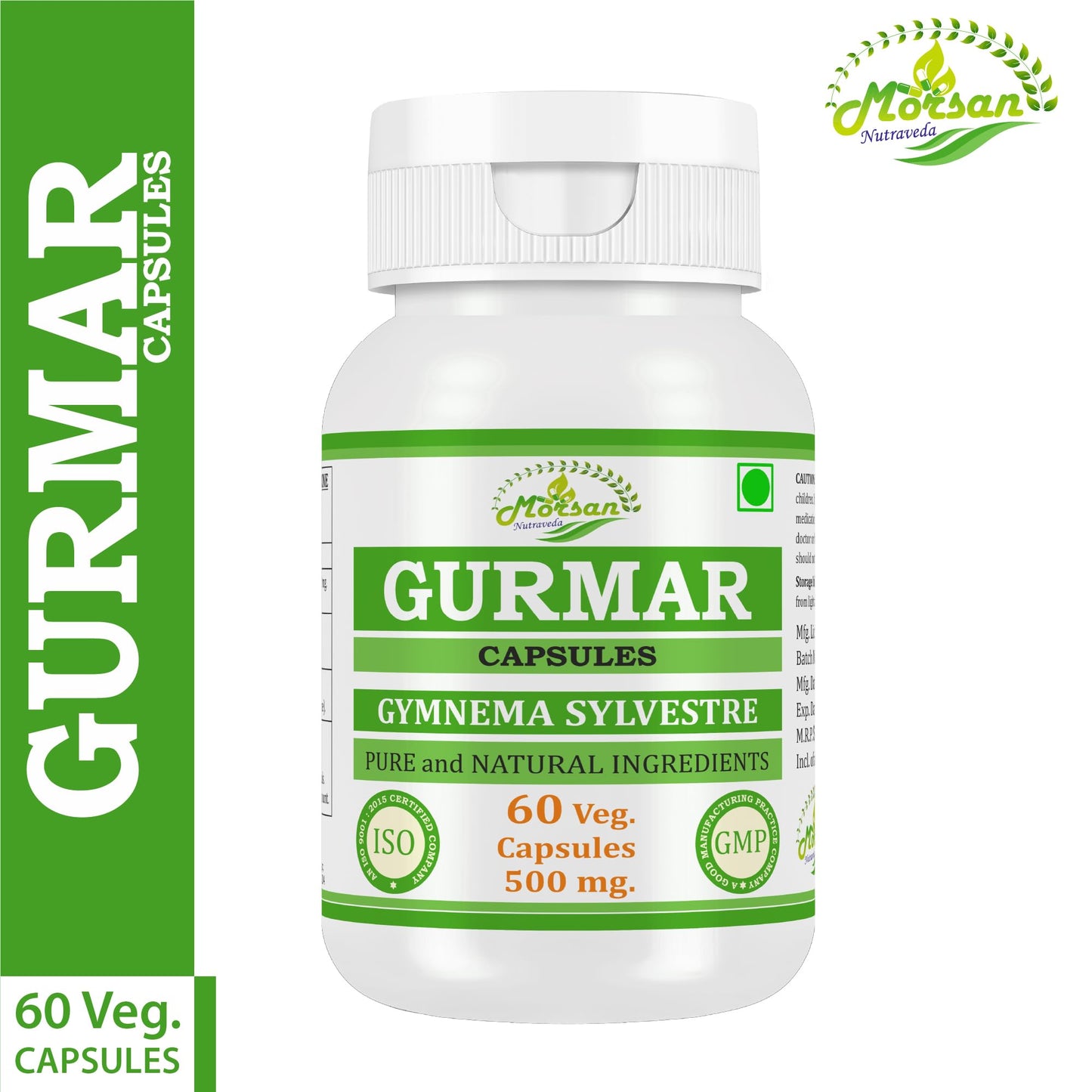 Generic Morsan Nutraveda’s Gurmar (Gymnema Sylvestre, Gudmar) Capsule 120 Capsules