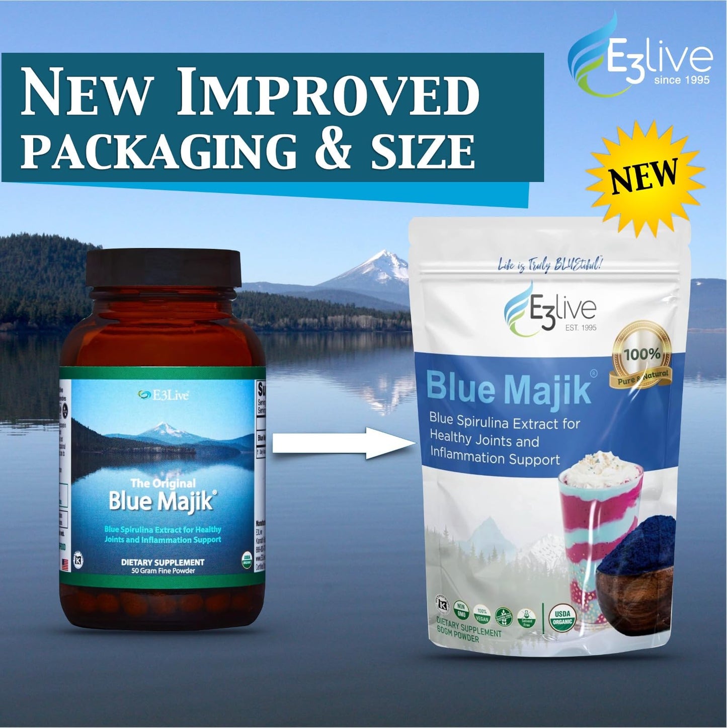 E3LIVE Blue Majik Powder 1.76 Ounce