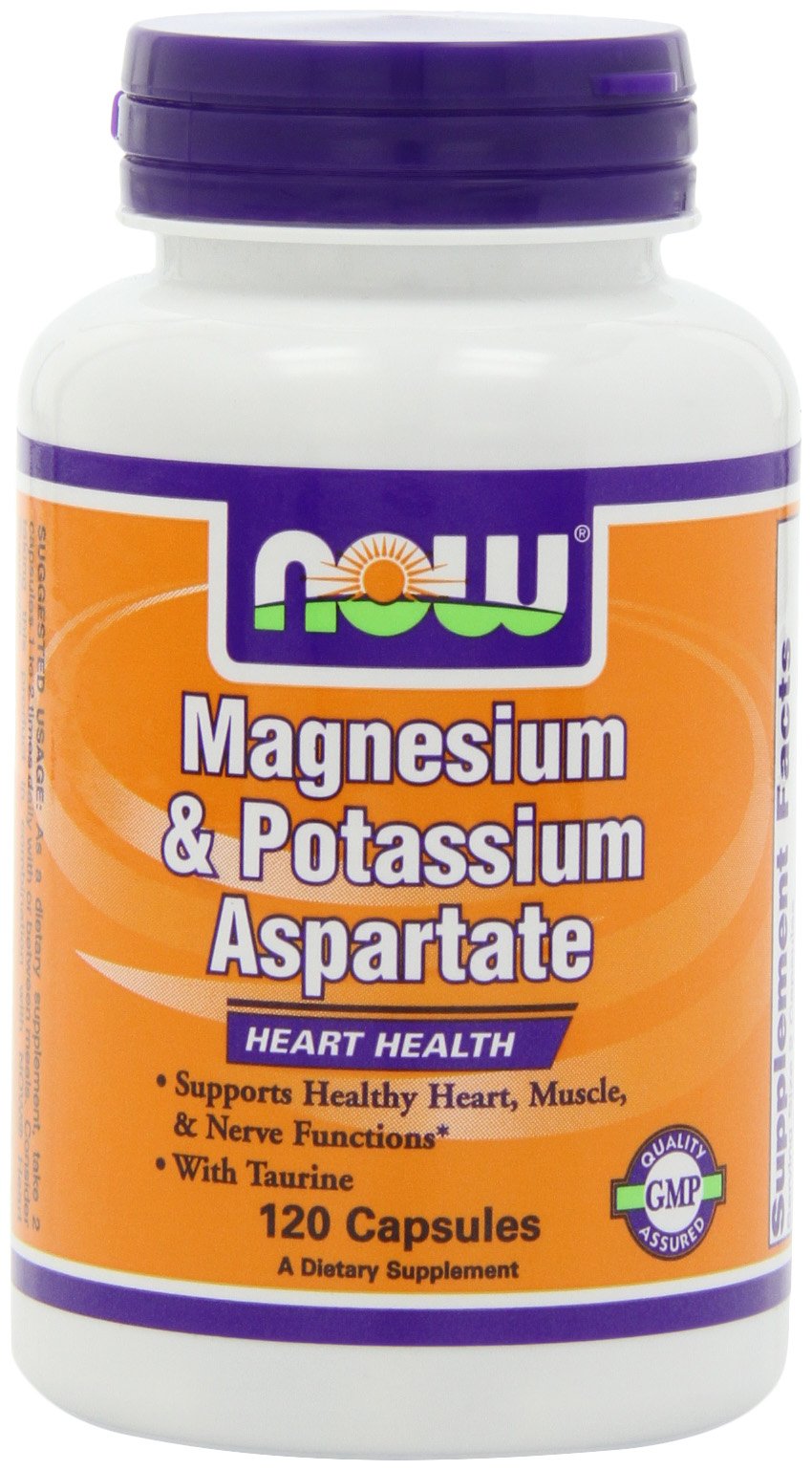 NOW Foods Magnesium and Potassium Aspartate with Taurine, 240 Capsules