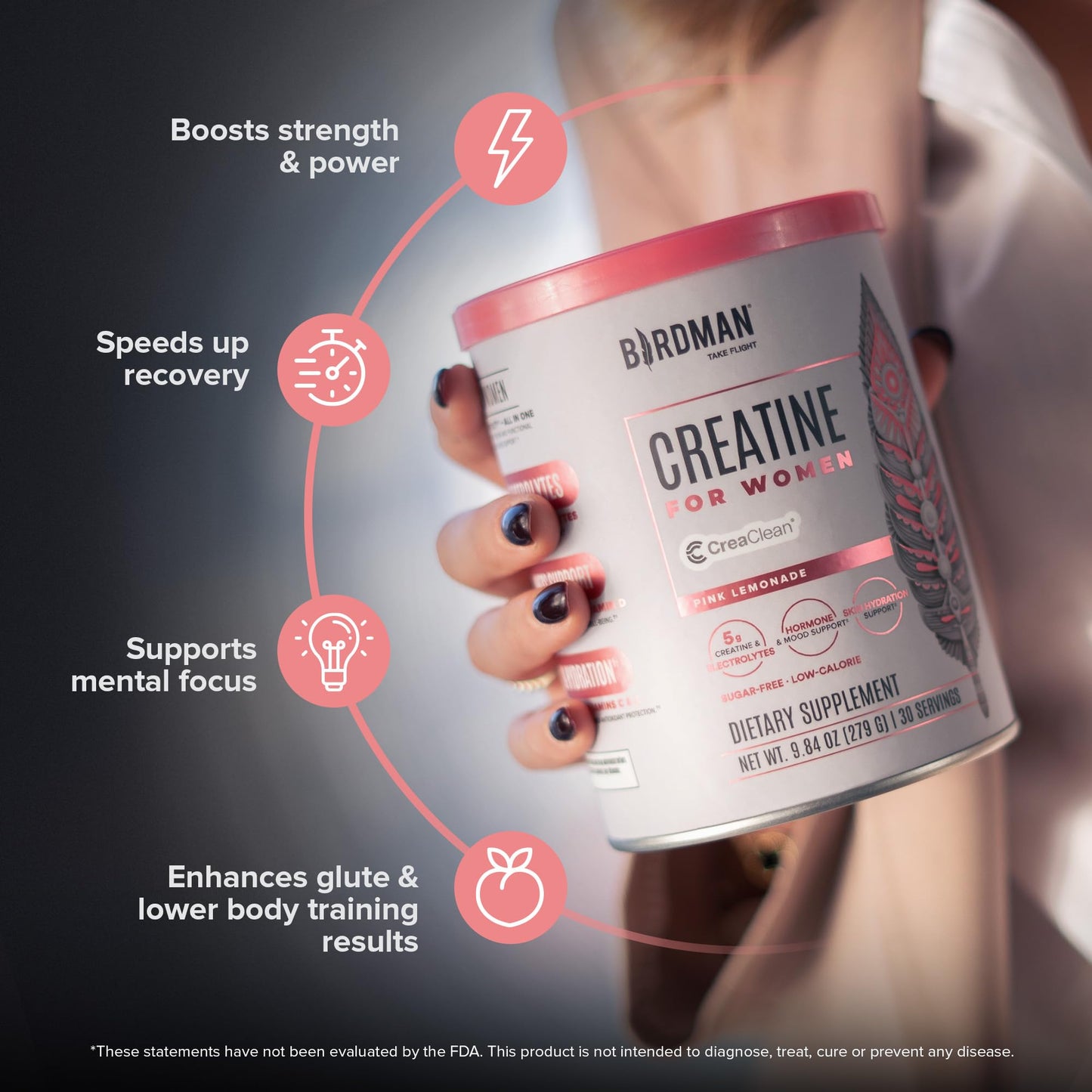 BIRDMAN Creatine for Women Powder, 9.84 oz