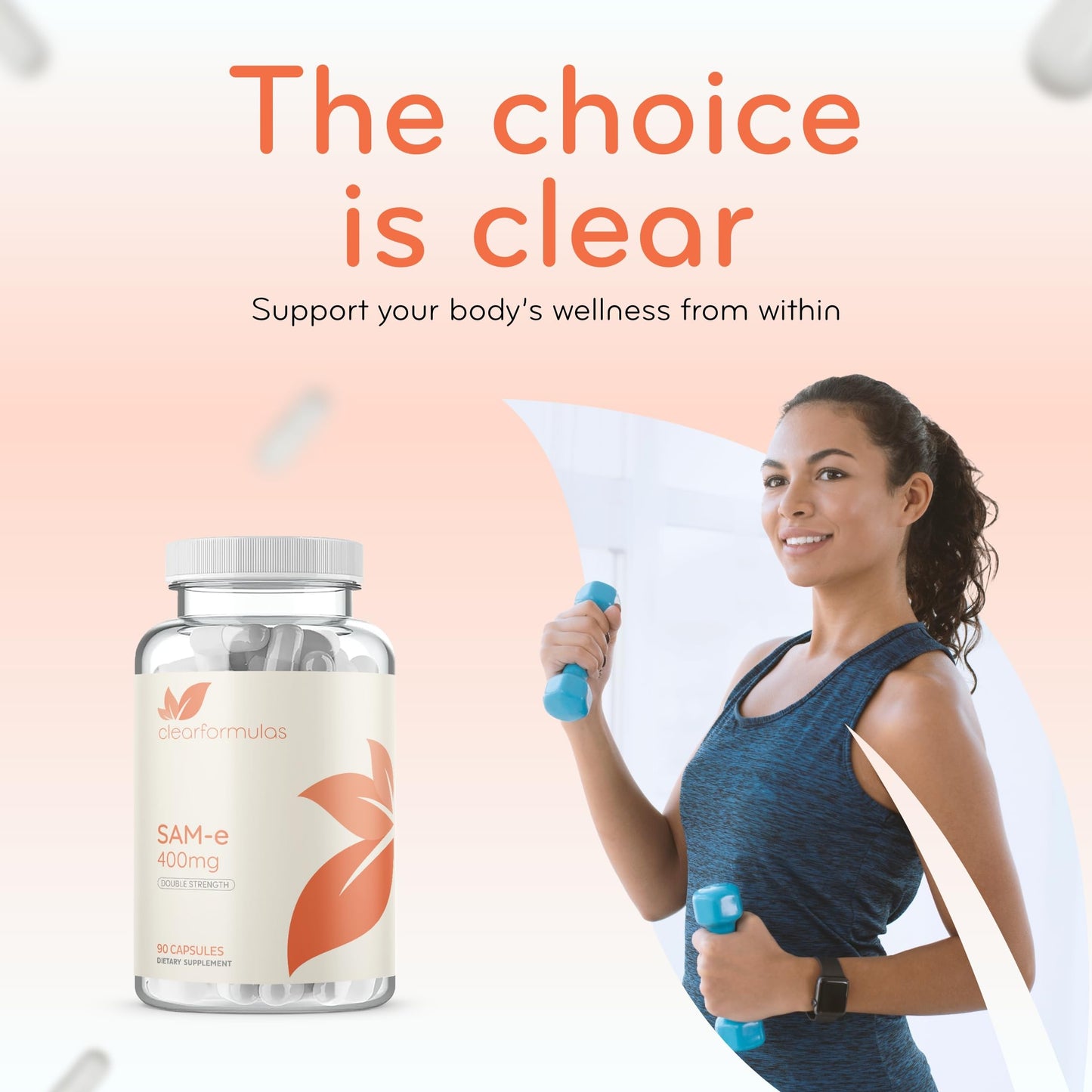 Clear Formulas Bioactive SAM-e 400mg Capsule, 90 Count