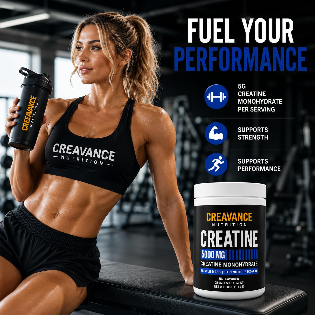 Creavance nutrition Creatine Monohydrate Powder 1.1 Pound