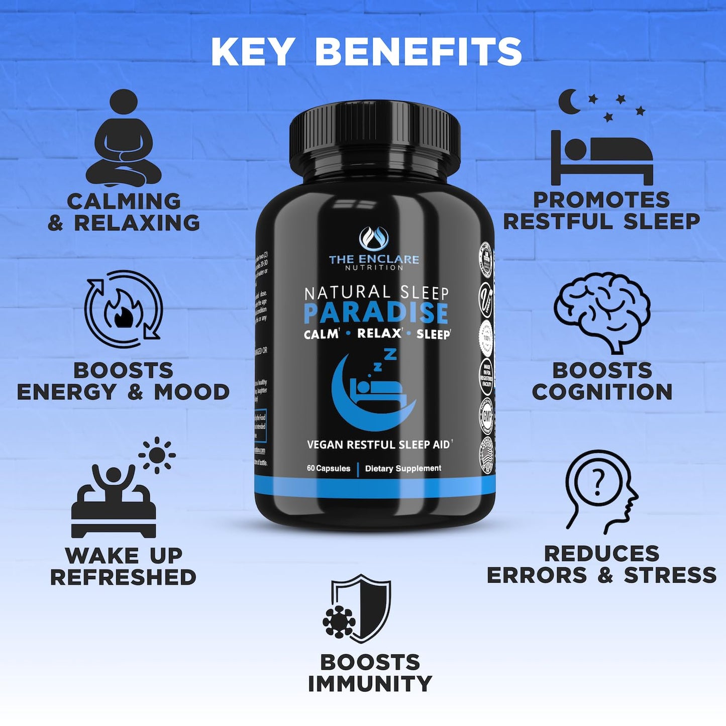THE ENCLARE NUTRITION Melatonin 10mg Sleep Aid Capsules, 60 Count