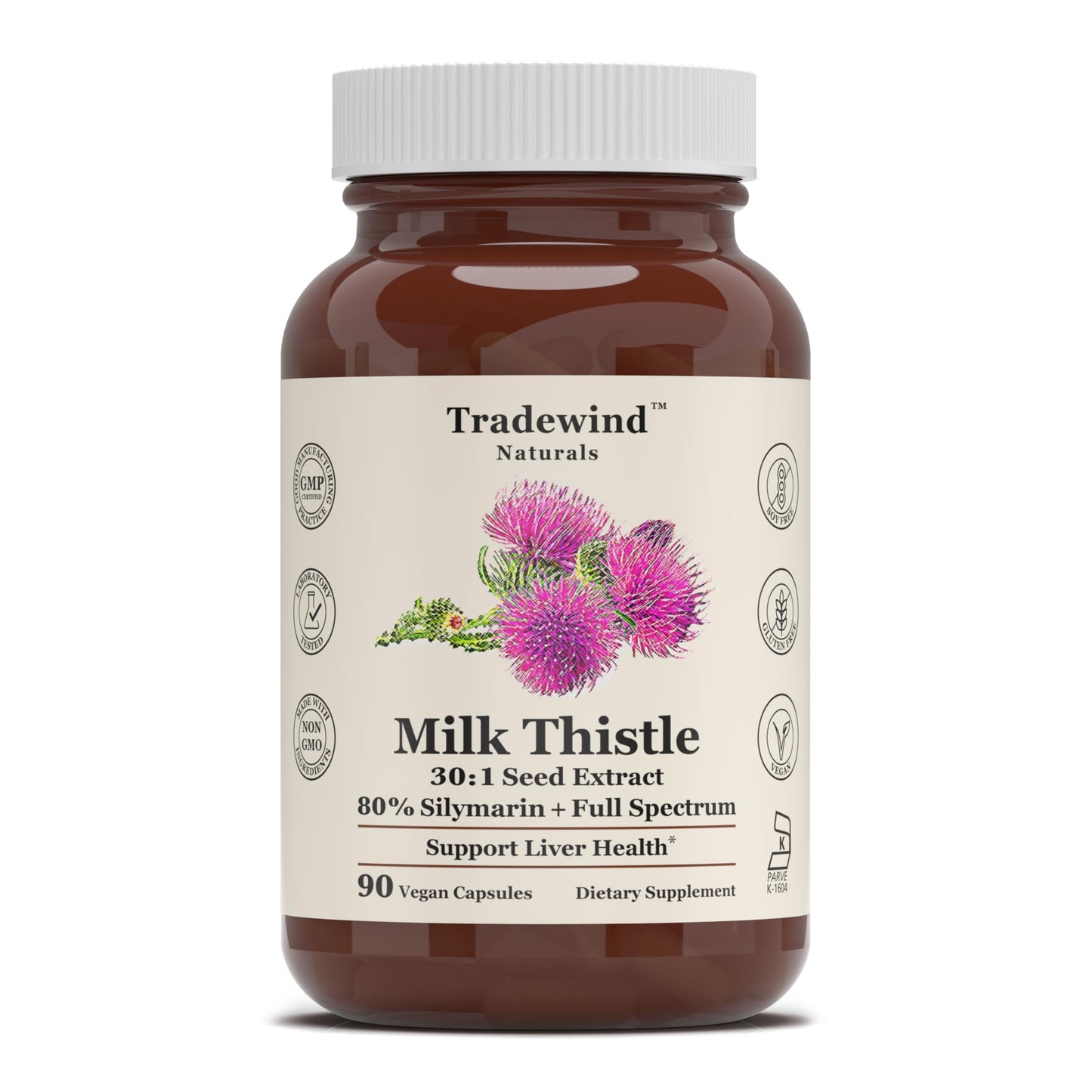 Tradewind Naturals Milk Thistle Supplement Capsule 90 Count