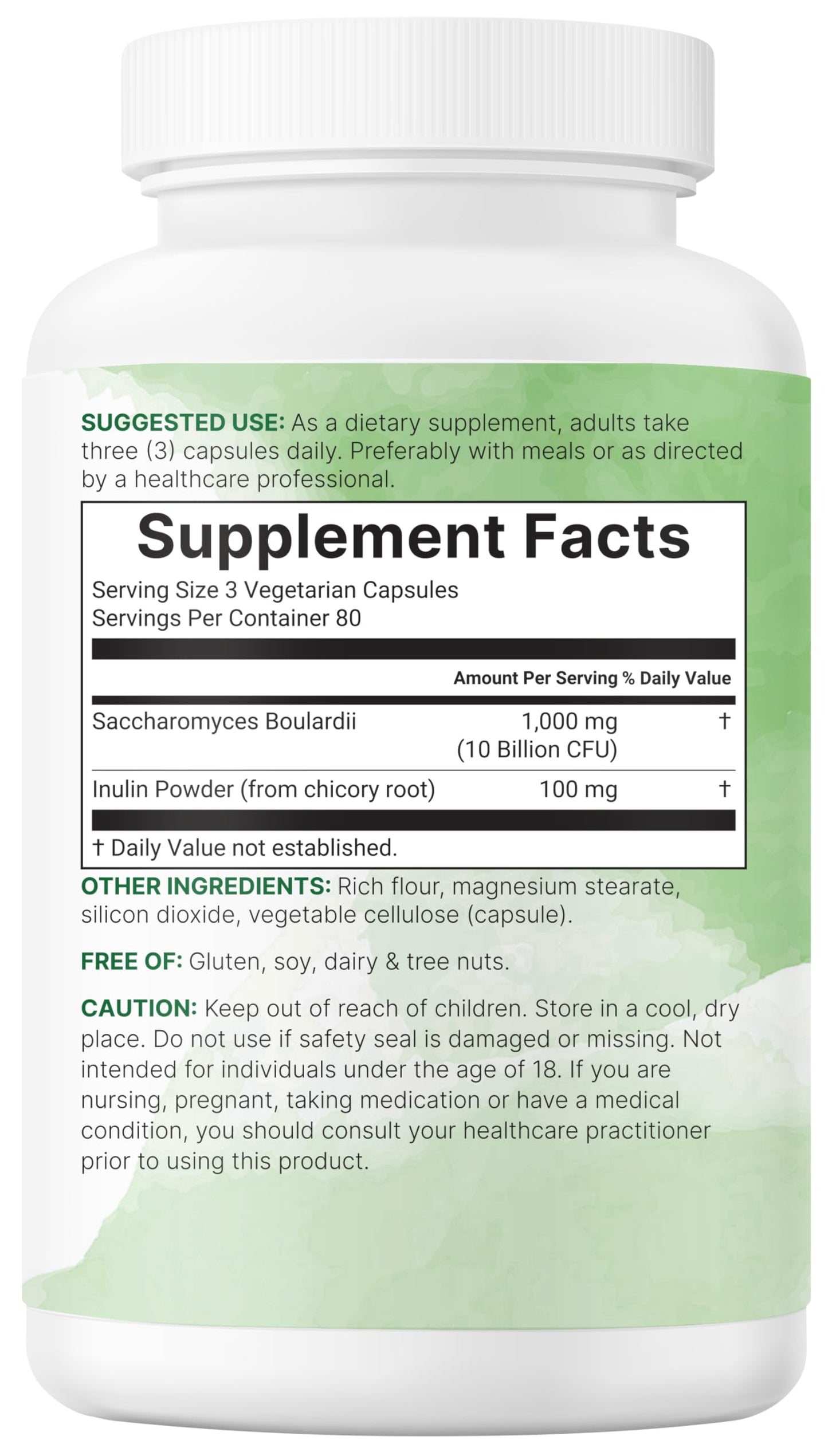 Micro Ingredients Saccharomyces Boulardii Probiotics 10 Billion CFU with Prebiotics, 240 Capsules