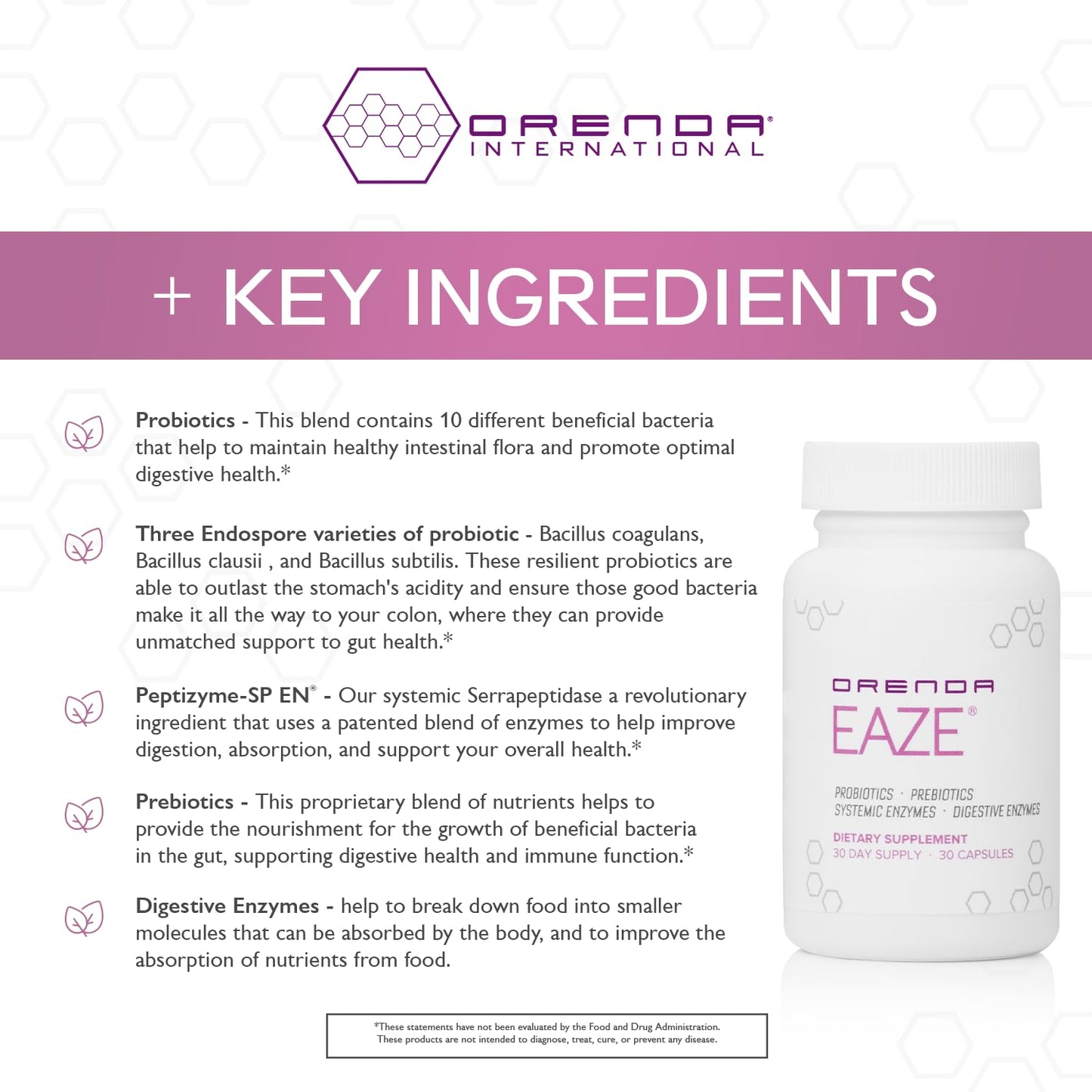 Orenda International Eaze Gut Wellness Capsules, 30 Capsules