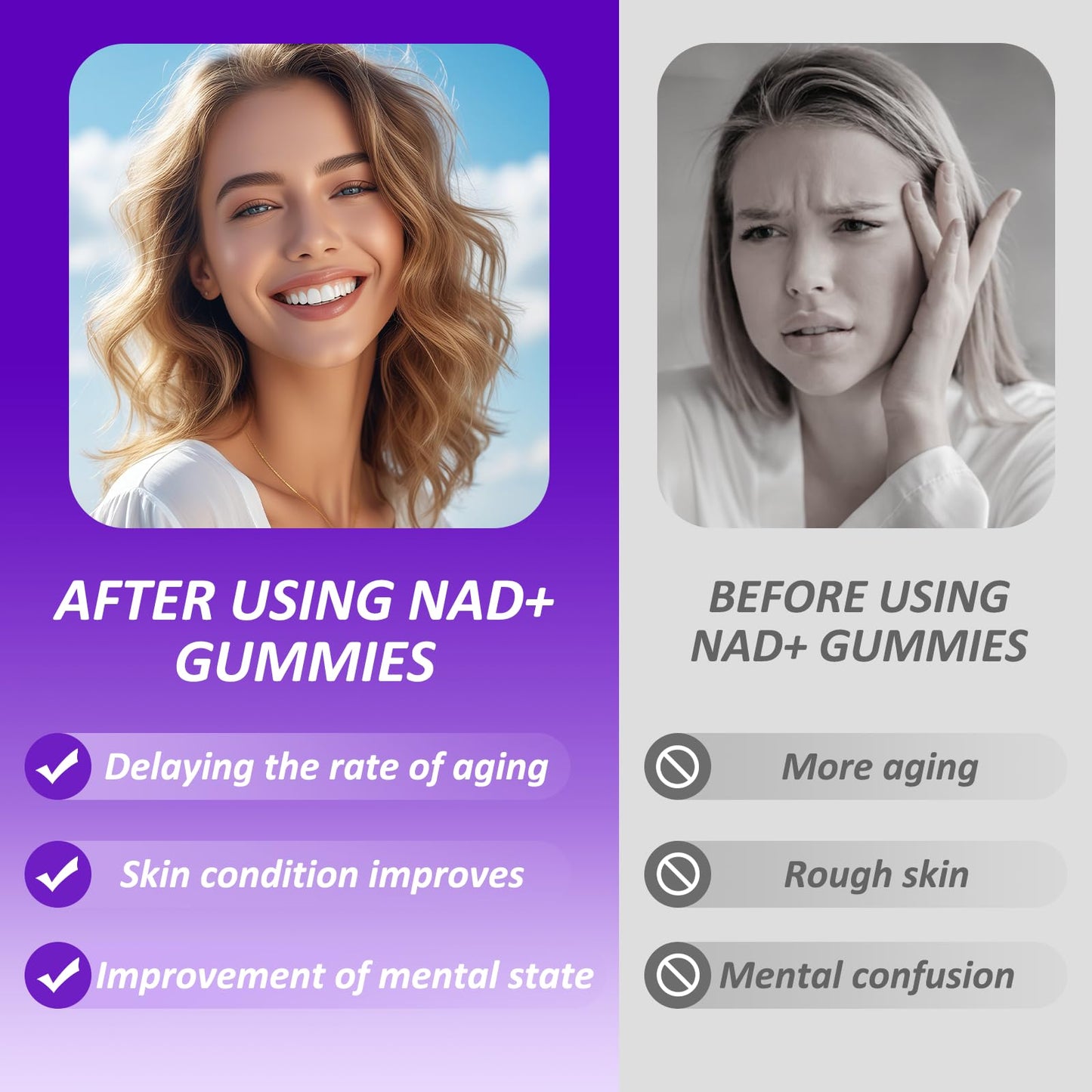 Klinovium NAD Gummies with Nicotinamide Riboside NAD+ Supplement for Women & Men with Trans-Resveratrol, Fisetin, Vitamin B2, B5, B6, Anti-Aging, Cell Regeneration & Energy, Sugar-Free, 60 Gummies