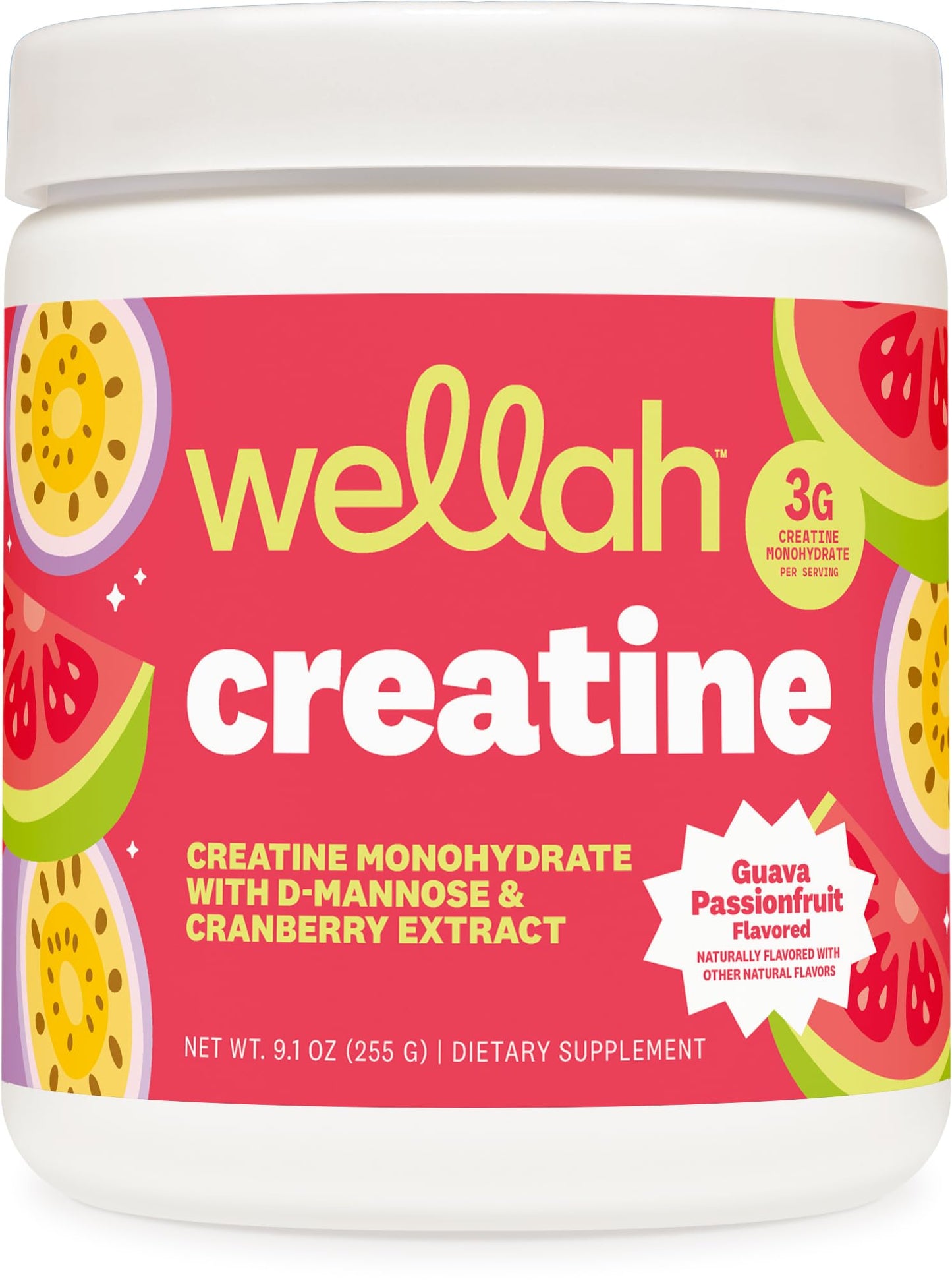Wellah Creatine for Women Creatine Monohydrate with Dandelion & Cranberry Extract Powder 9.3
