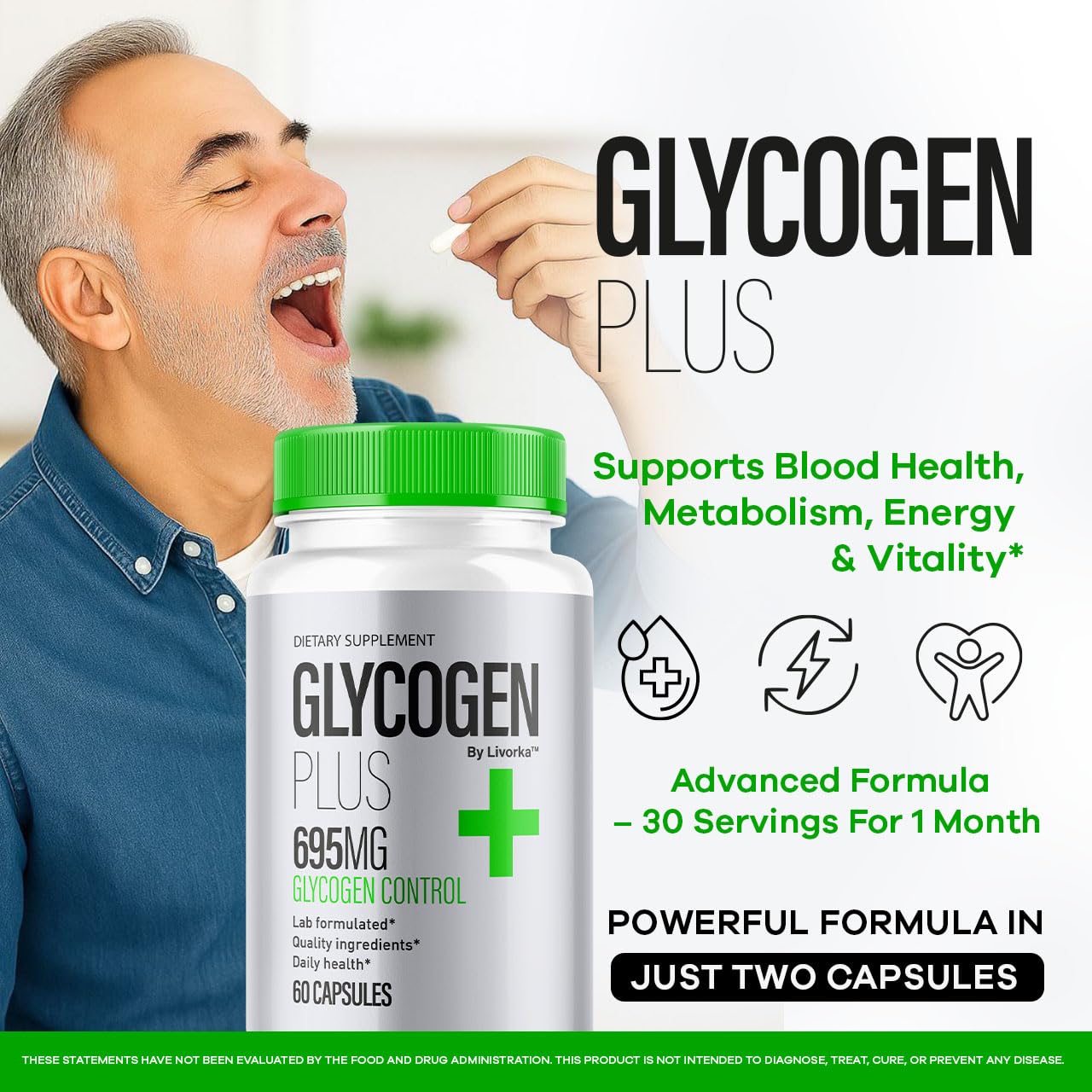 LIVORKA Glycogen Plus Capsules, 60 Capsules