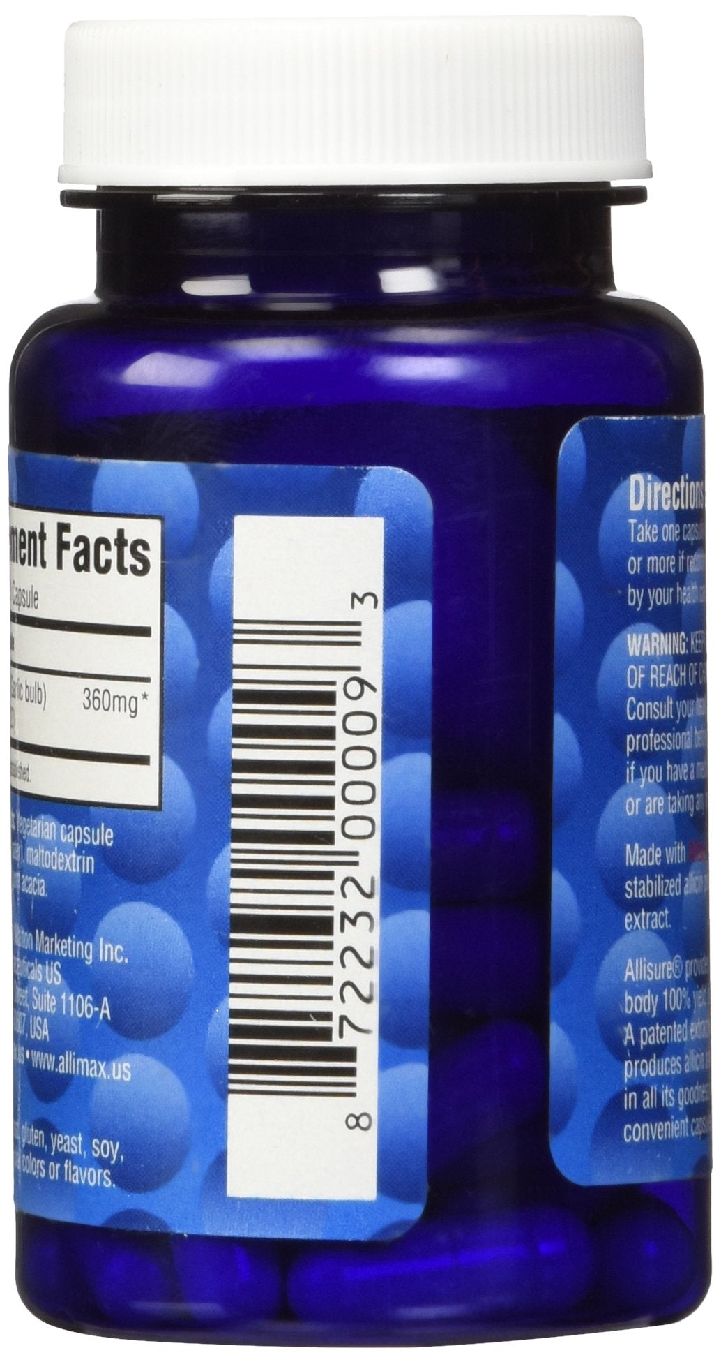 ALLIMAX AlliUltra 360mg Stabilized Allicin Garlic Supplement Capsules 30 Count