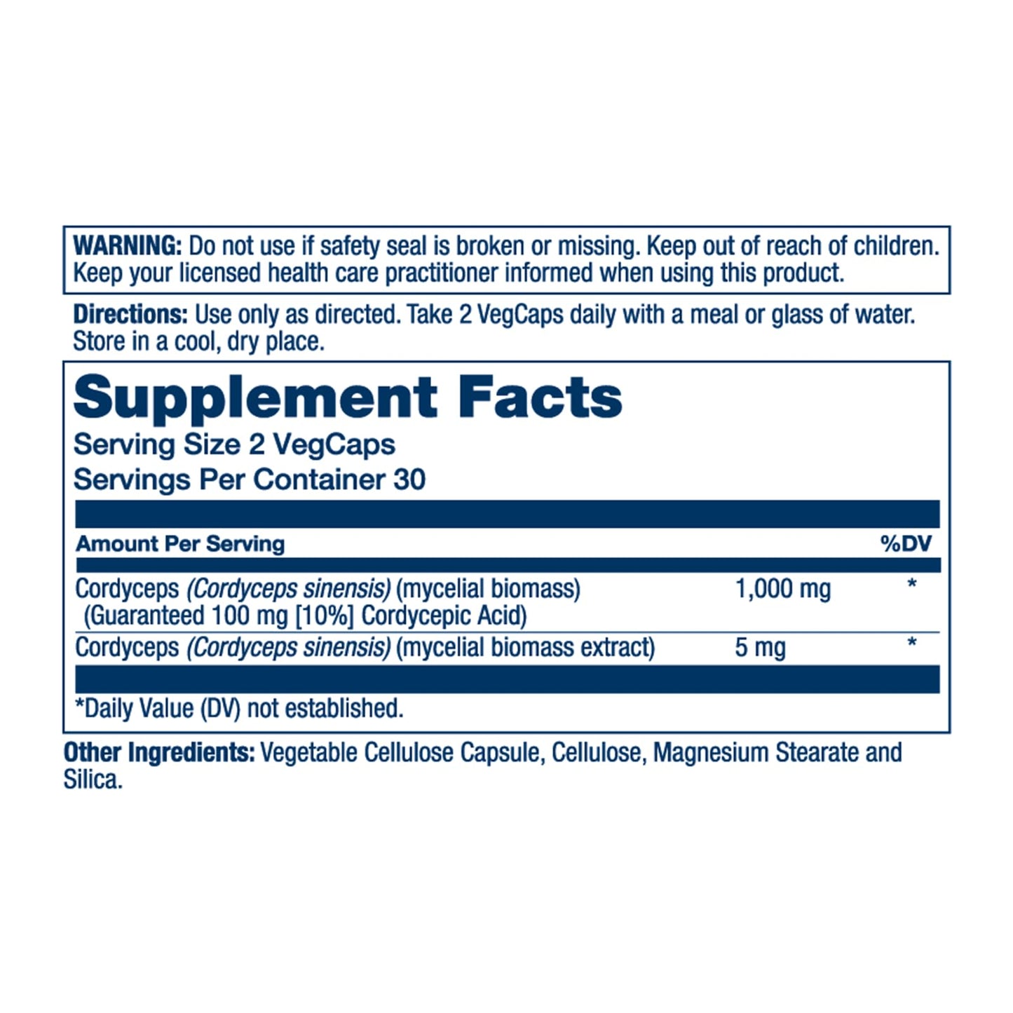 Solaray Fermented Cordyceps Mushroom 1000 mg Capsule 60 VegCaps