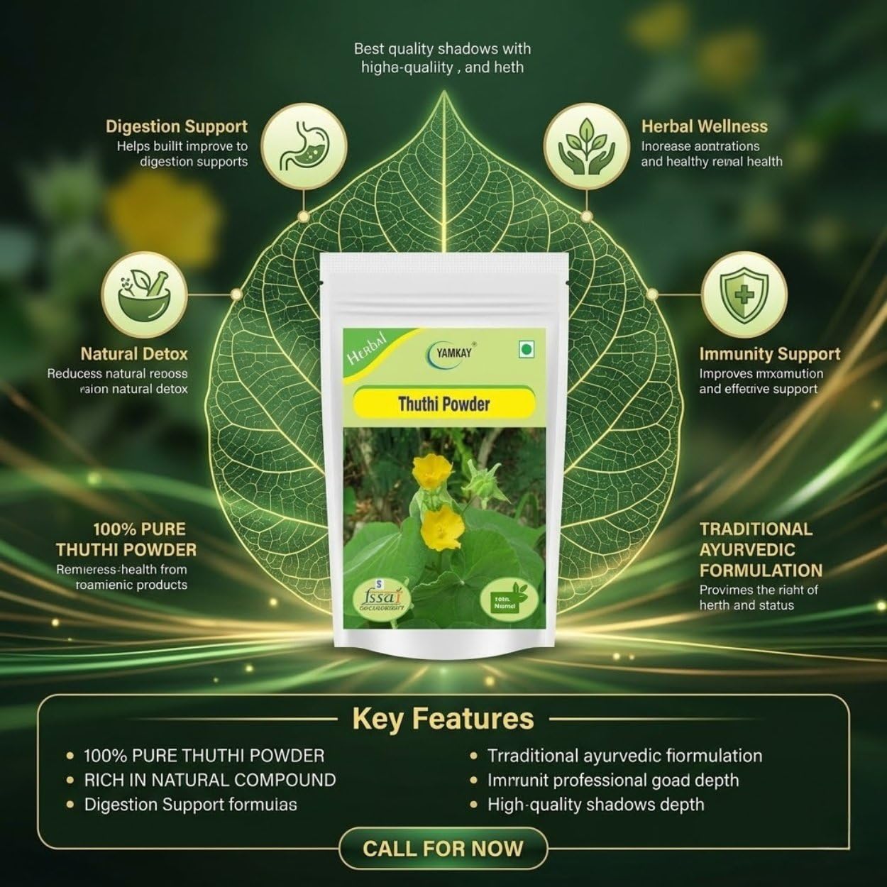 YAMKAY Abutilon Indicum Powder, 1 Ounce