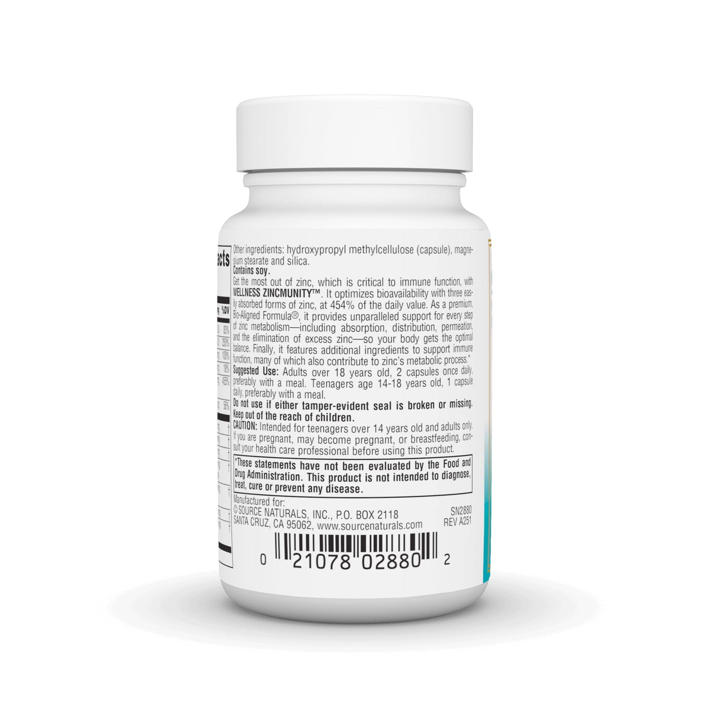 Source Naturals Wellness ZincMunity 50 mg Zinc Vegetarian Capsules, 30 Count