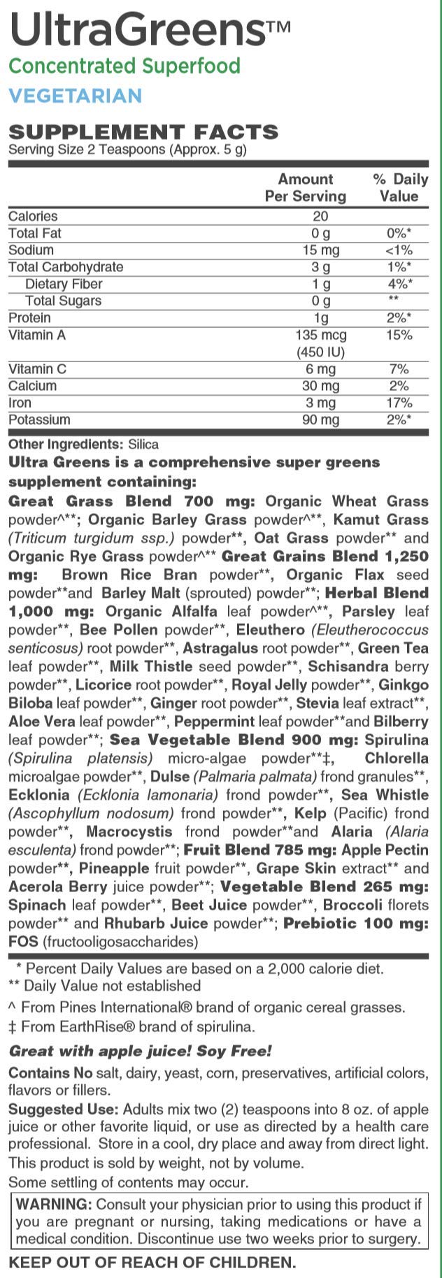 AlchePharma Ultra Greens Powder 8.82 oz