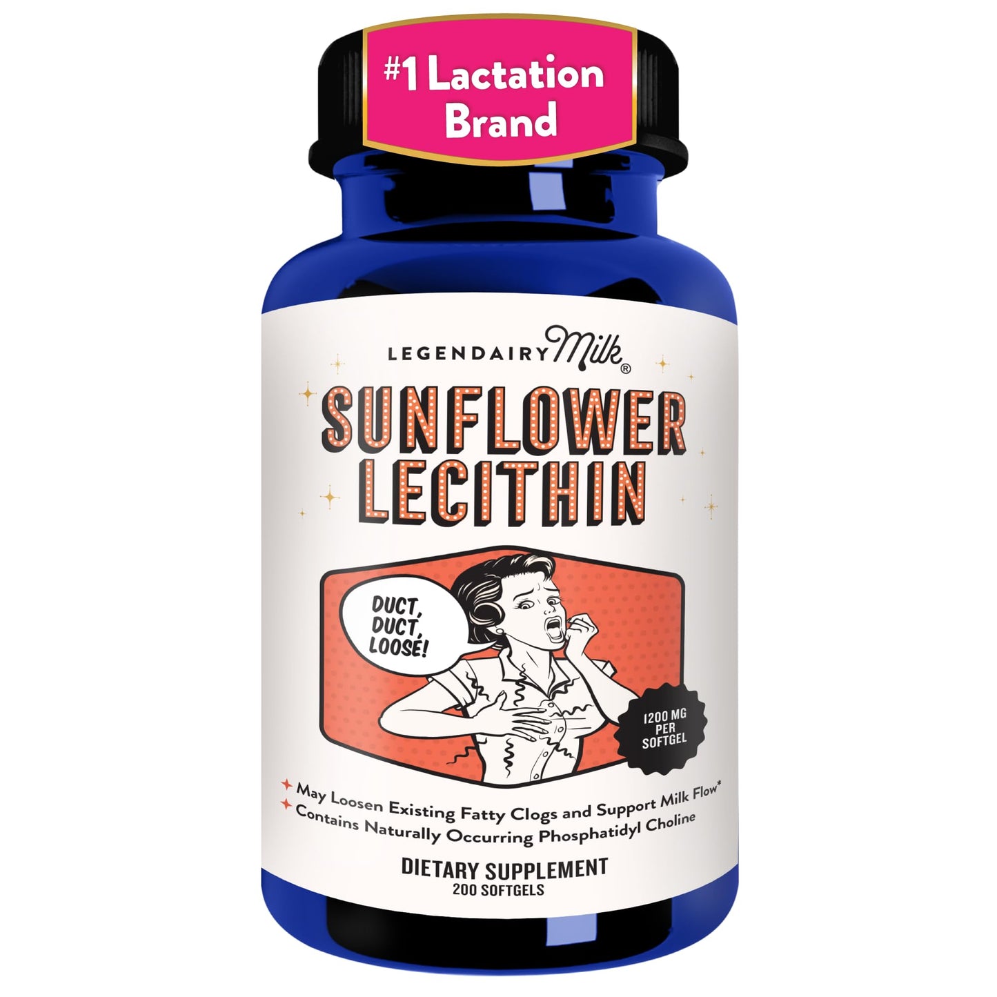 Legendairy Milk Sunflower Lecithin 1200mg 200 Softgels