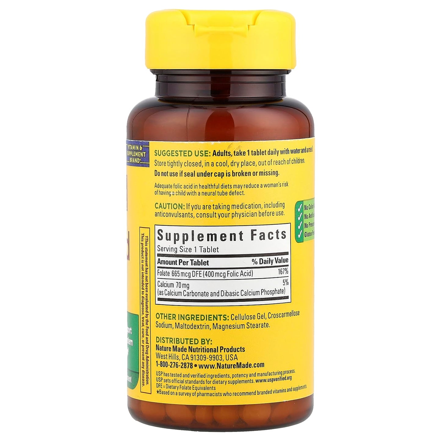 Nature Made Folic Acid Tablets 250 Count