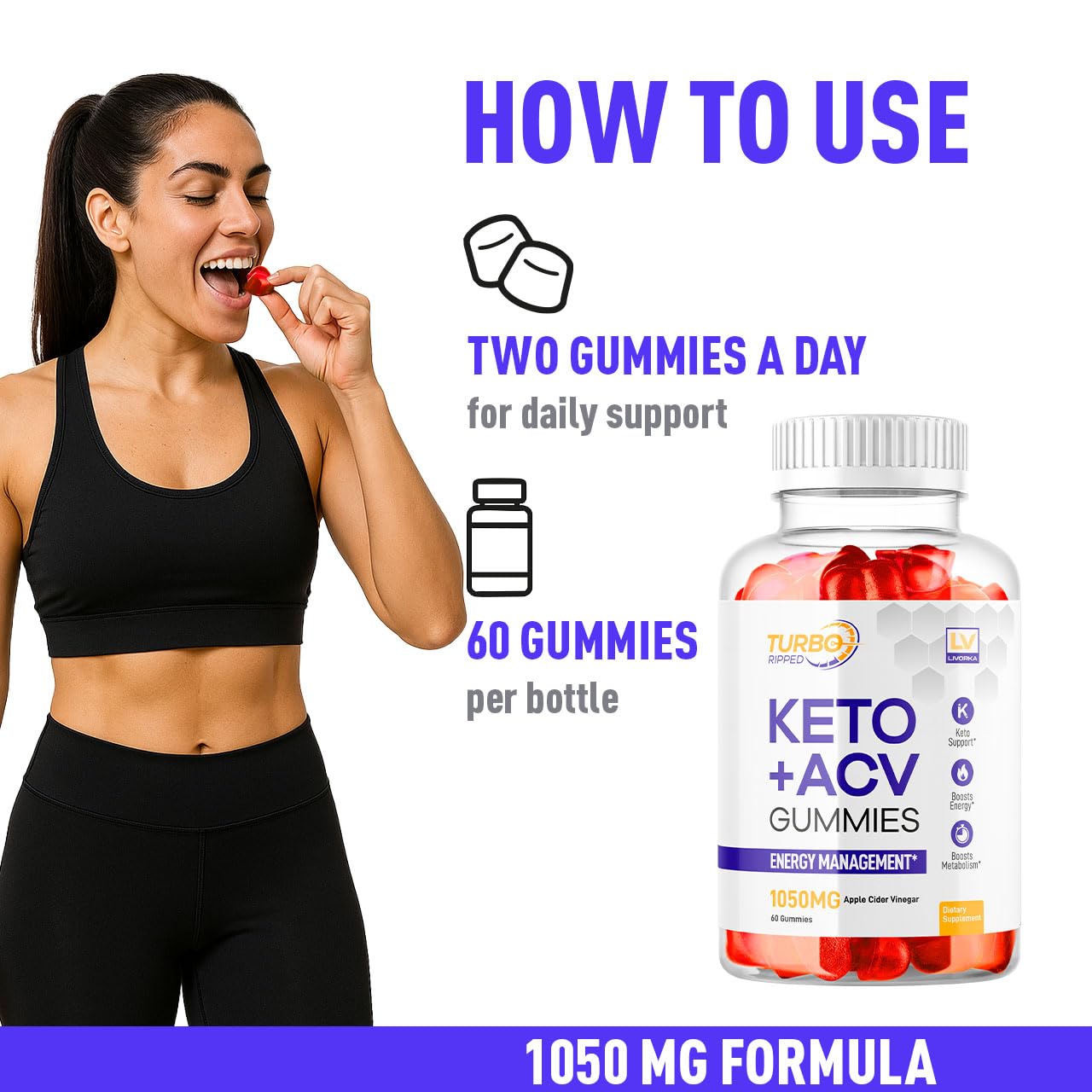 LIVORKA Turbo Ripped Keto ACV 120 Gummies
