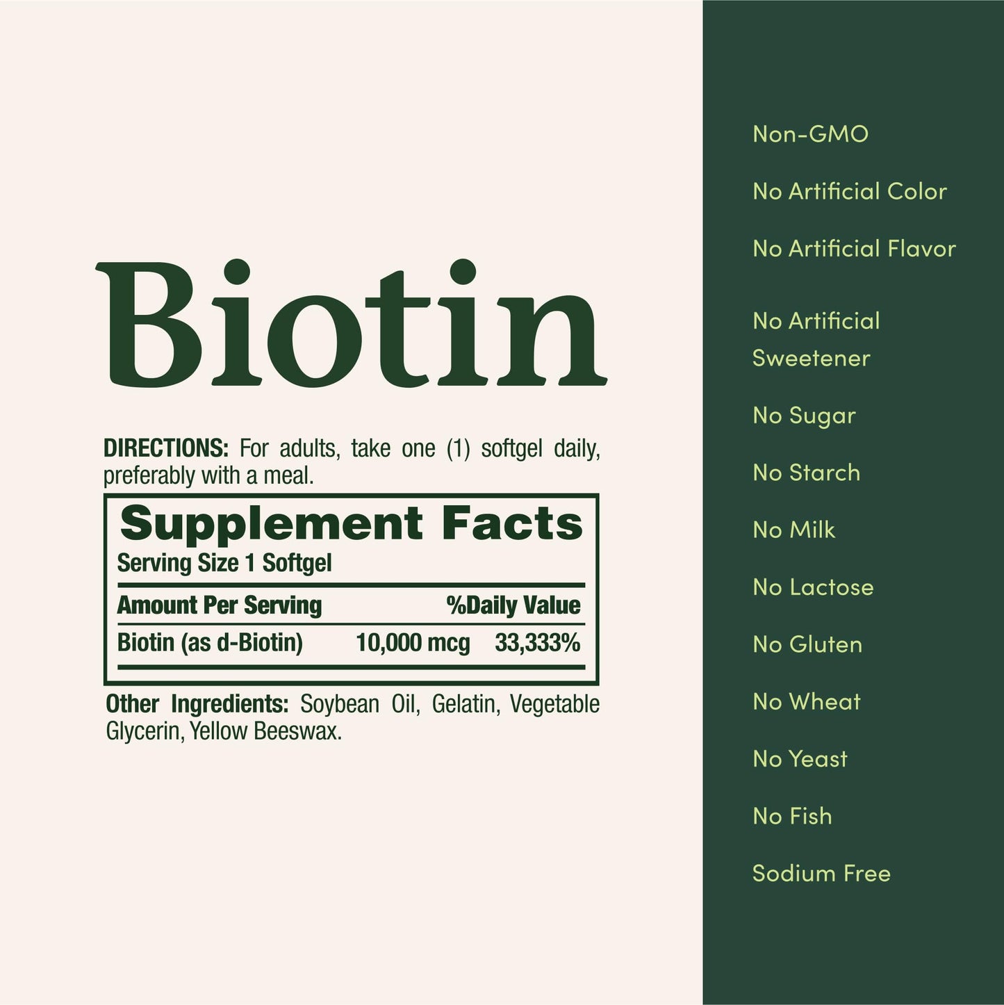 Nature's Bounty Biotin Hair Skin and Nails Vitamins 180 Softgels
