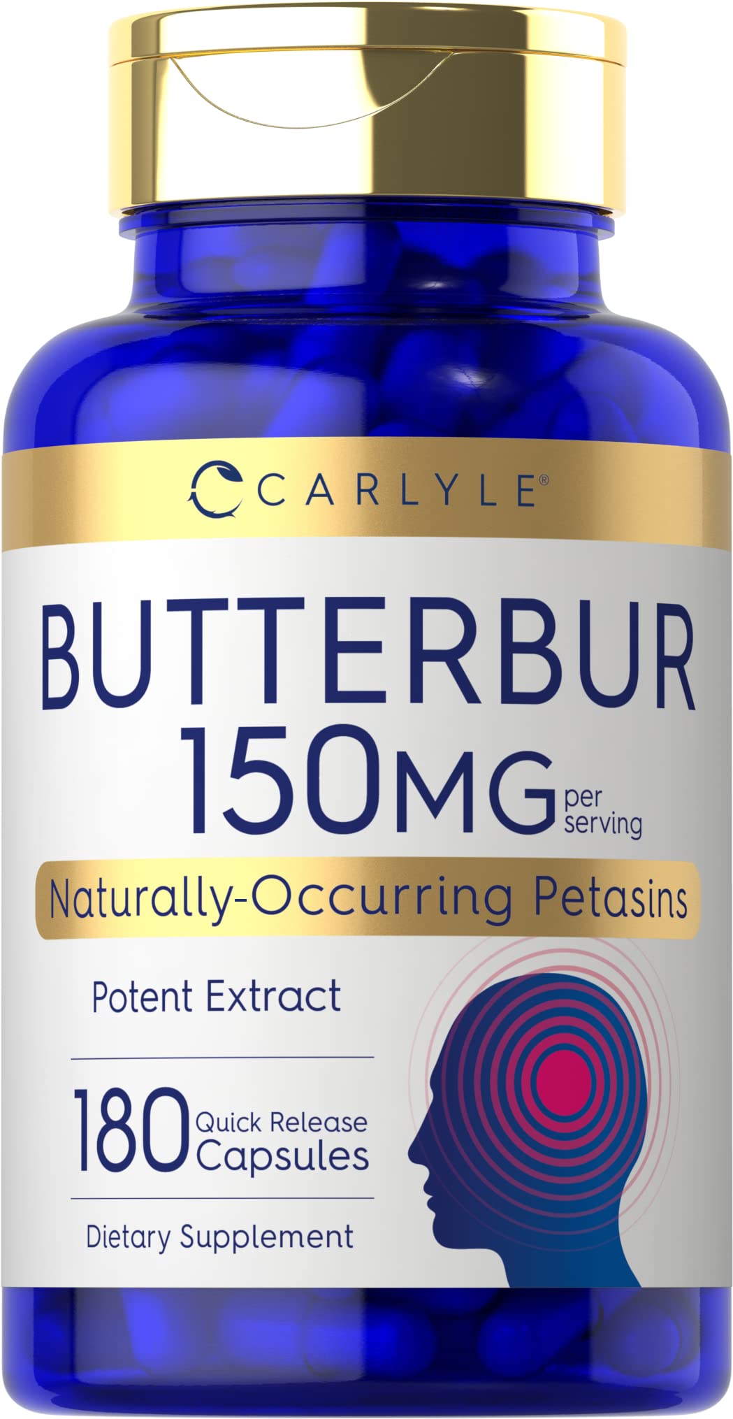Carlyle Butterbur Supplement 150 mg Capsule, 180 Capsules