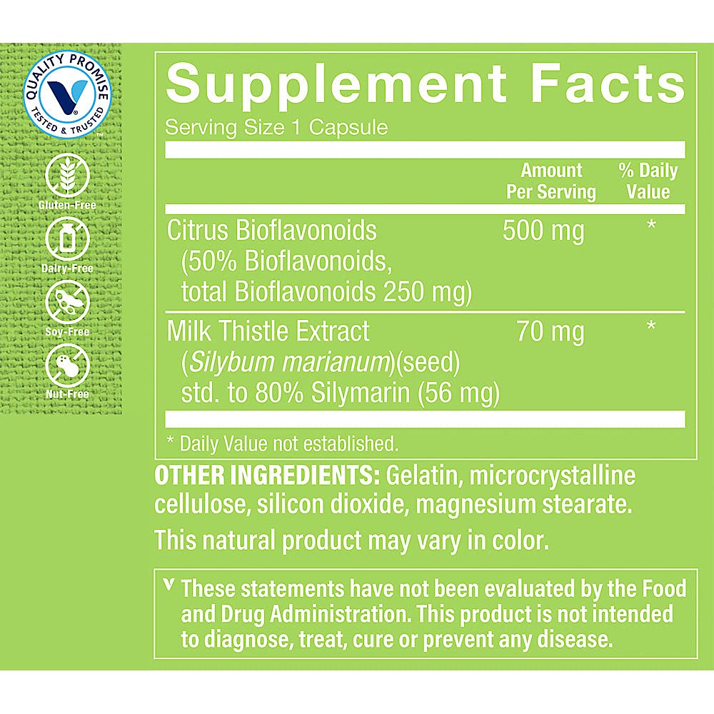 The Vitamin Shoppe Milk Thistle 70MG - Liver Health Support, Detoxification & Antioxidant Protection, Capsules, 100