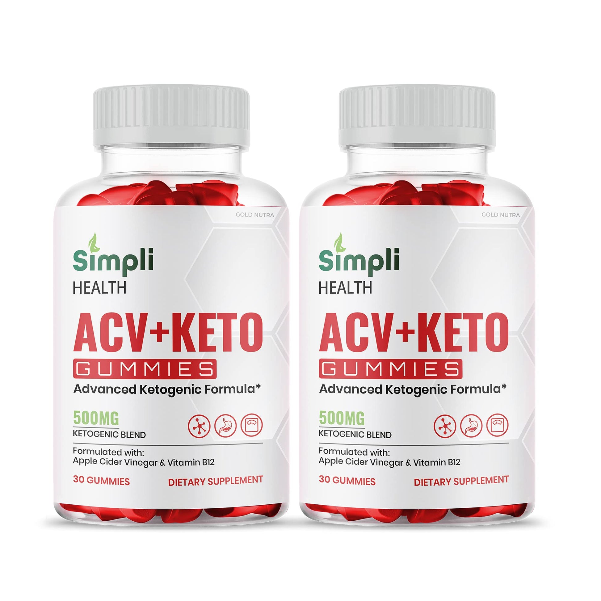 Gold Nutra Simpli Health ACV Keto Gummies Maximum Strength, 2 Pack